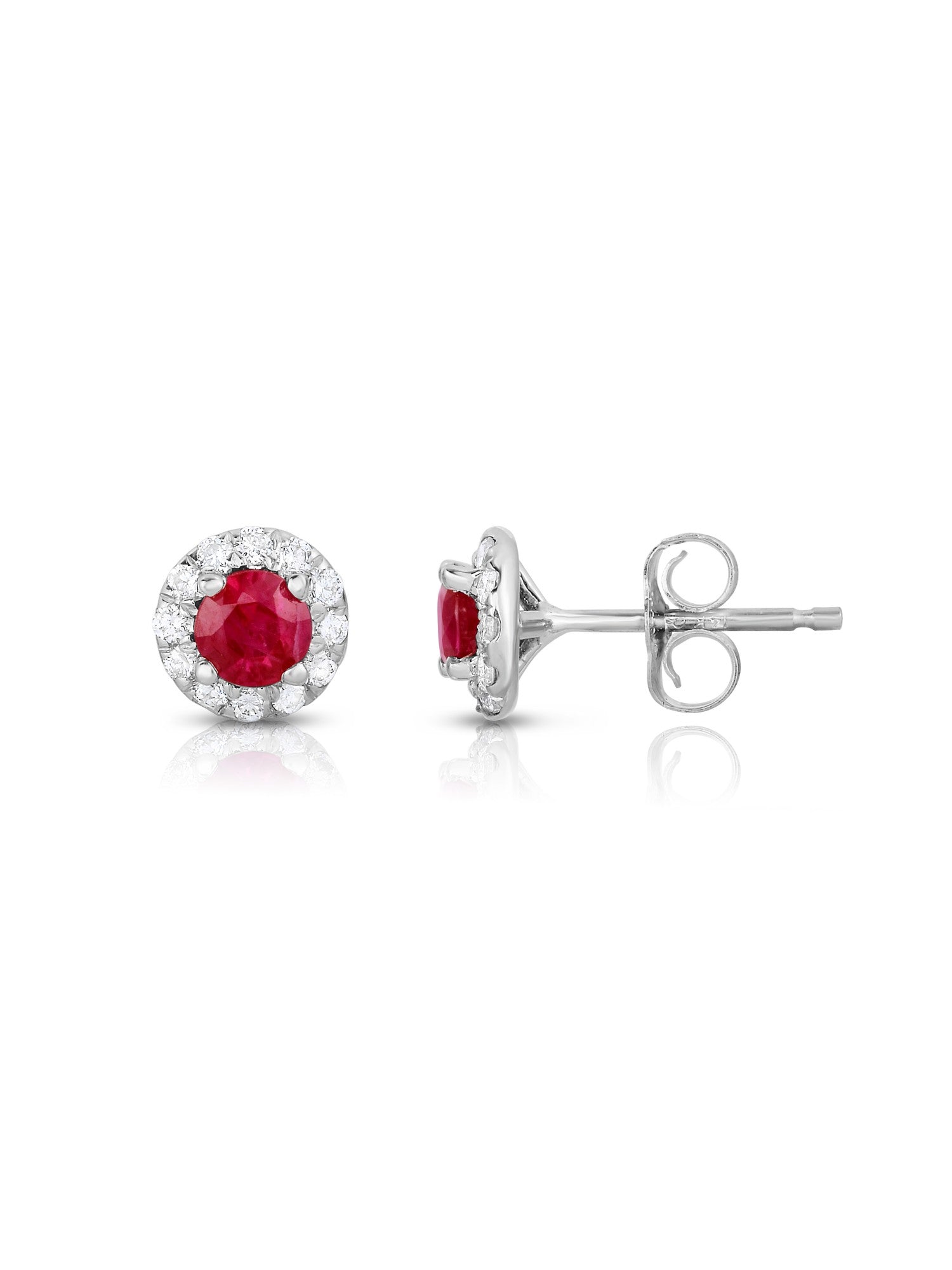 Gemstone & 0.22Ct Diamond Earrings in 14K White Gold