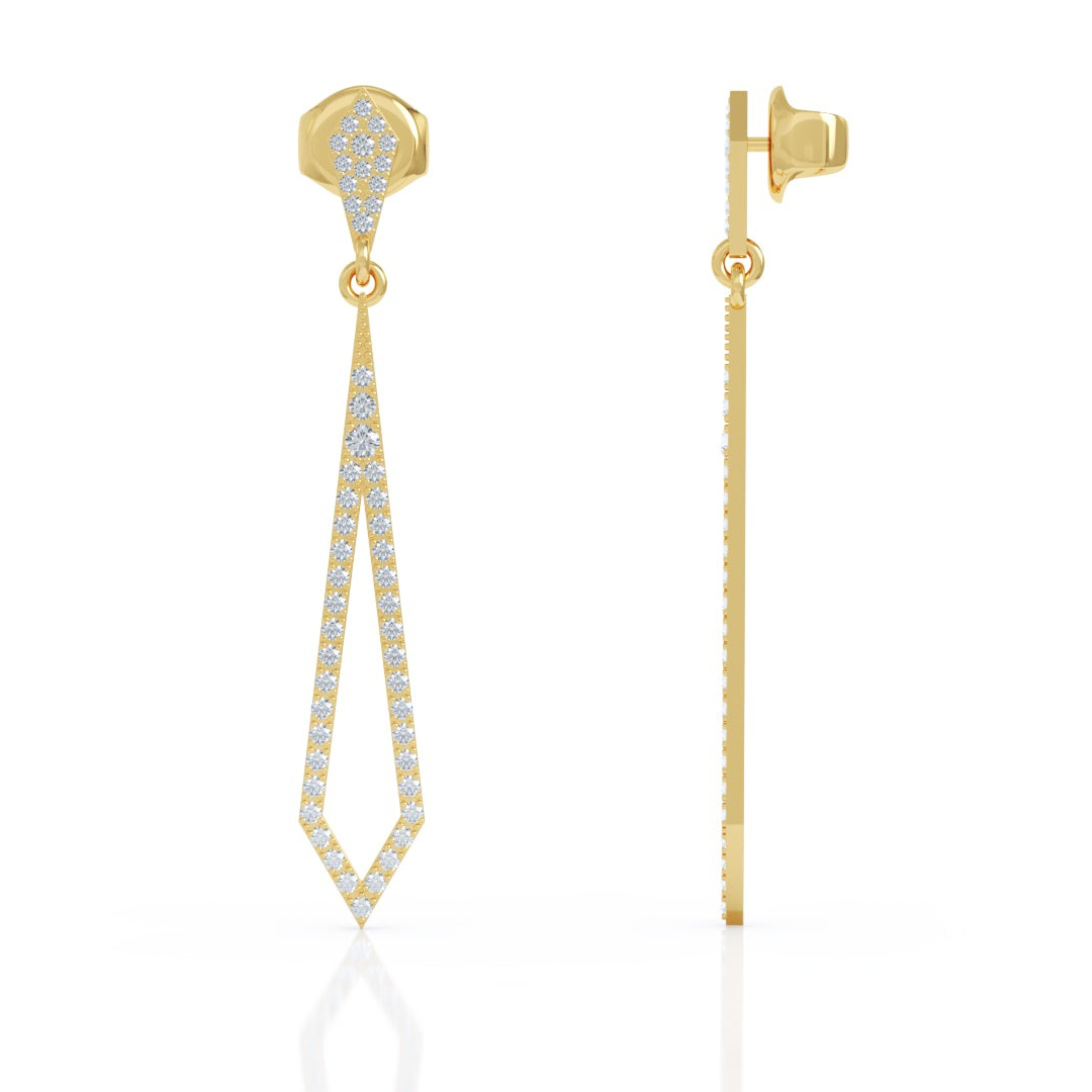 0.75Ct Diamond Drop Earrings in 14K Gold