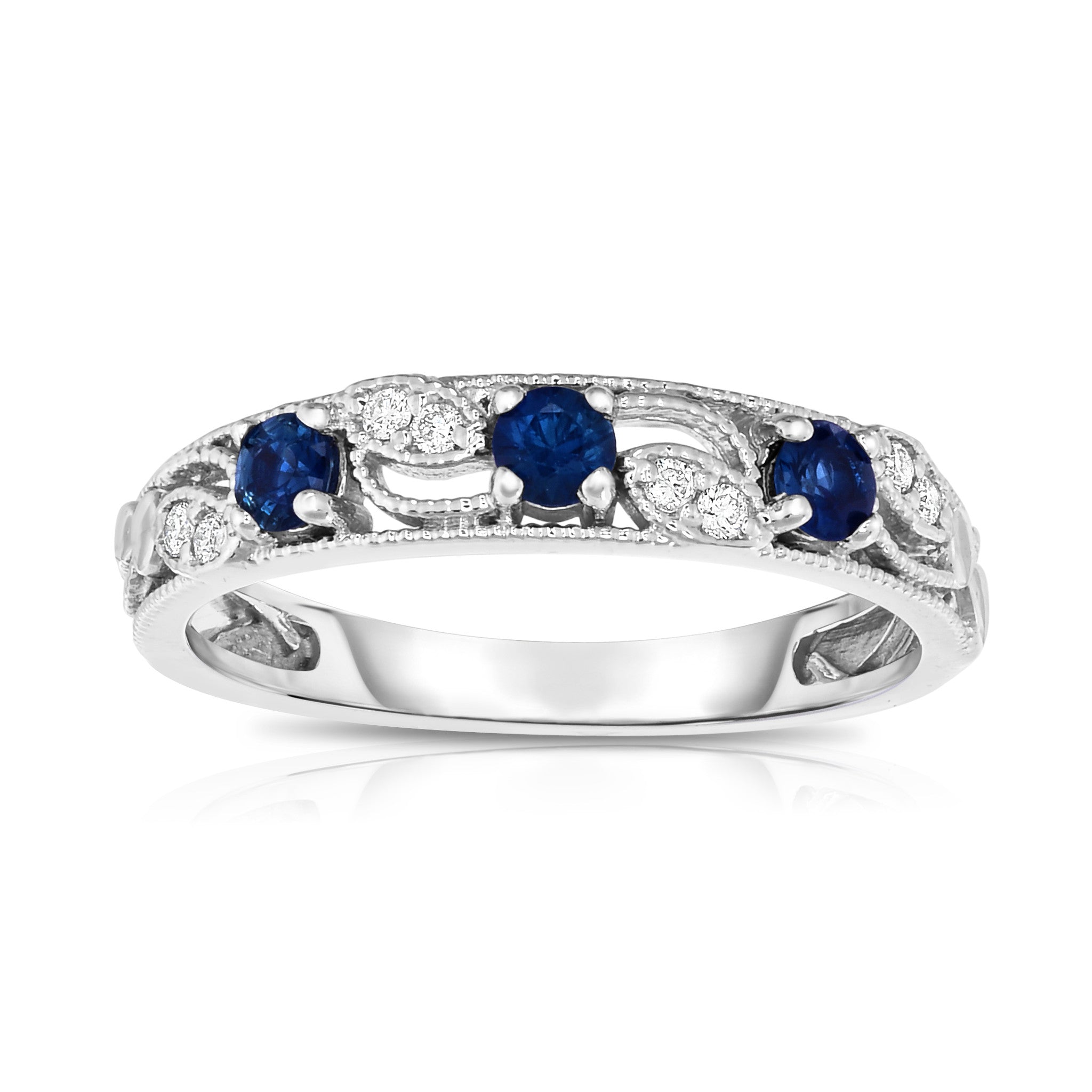 Gemstone & 0.06Ct Diamond Stackable Ring in 14K Gold
