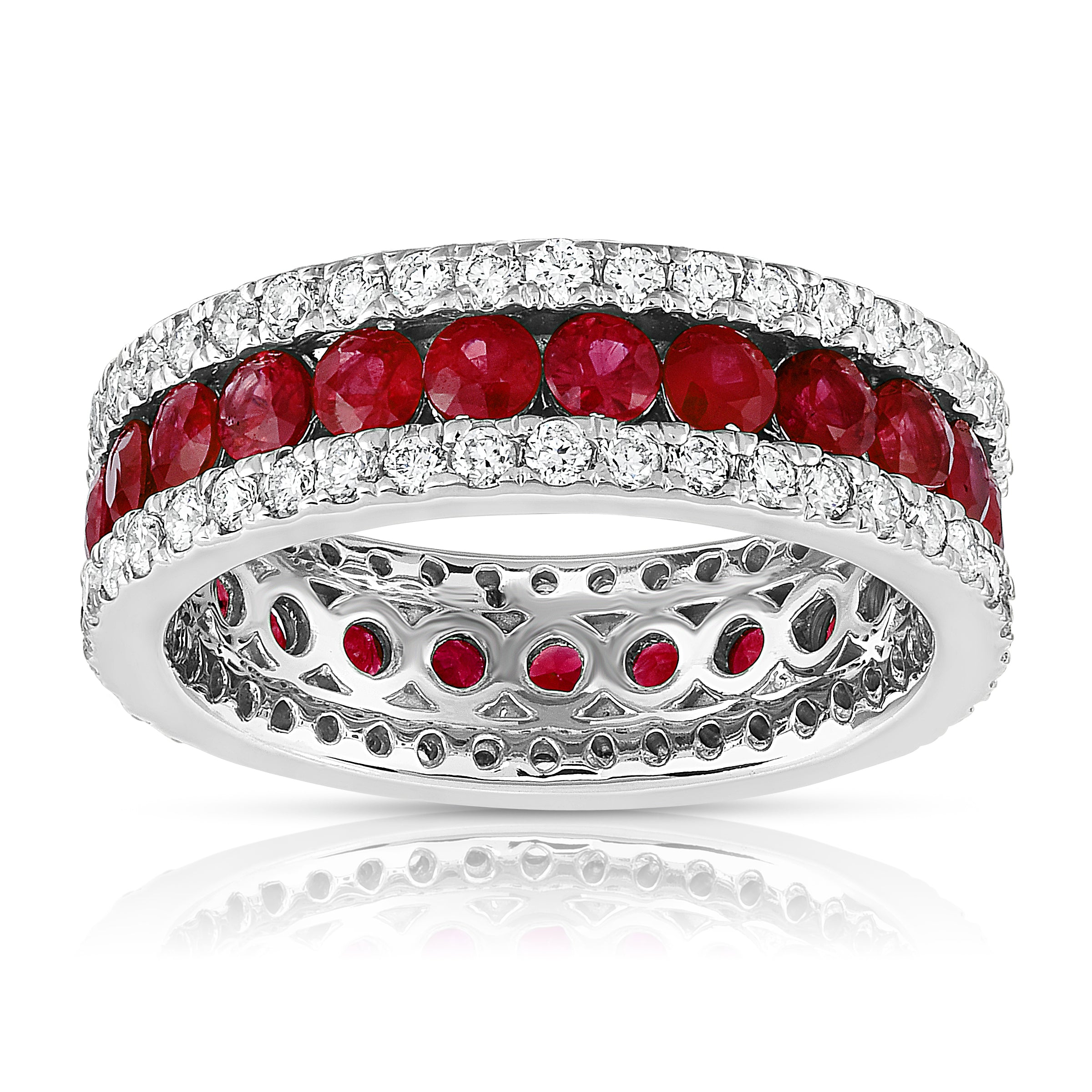 Gemstone & 0.95Ct Diamond Ring in 14K White Gold