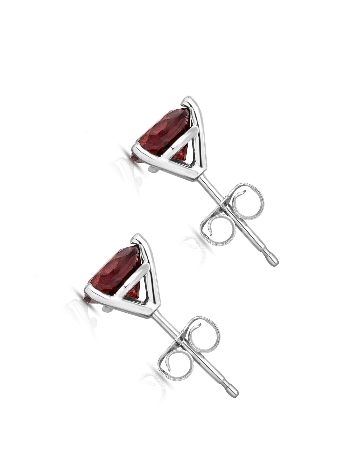 6MM Martini Round Gemstone Stud Earrings in 14K Gold