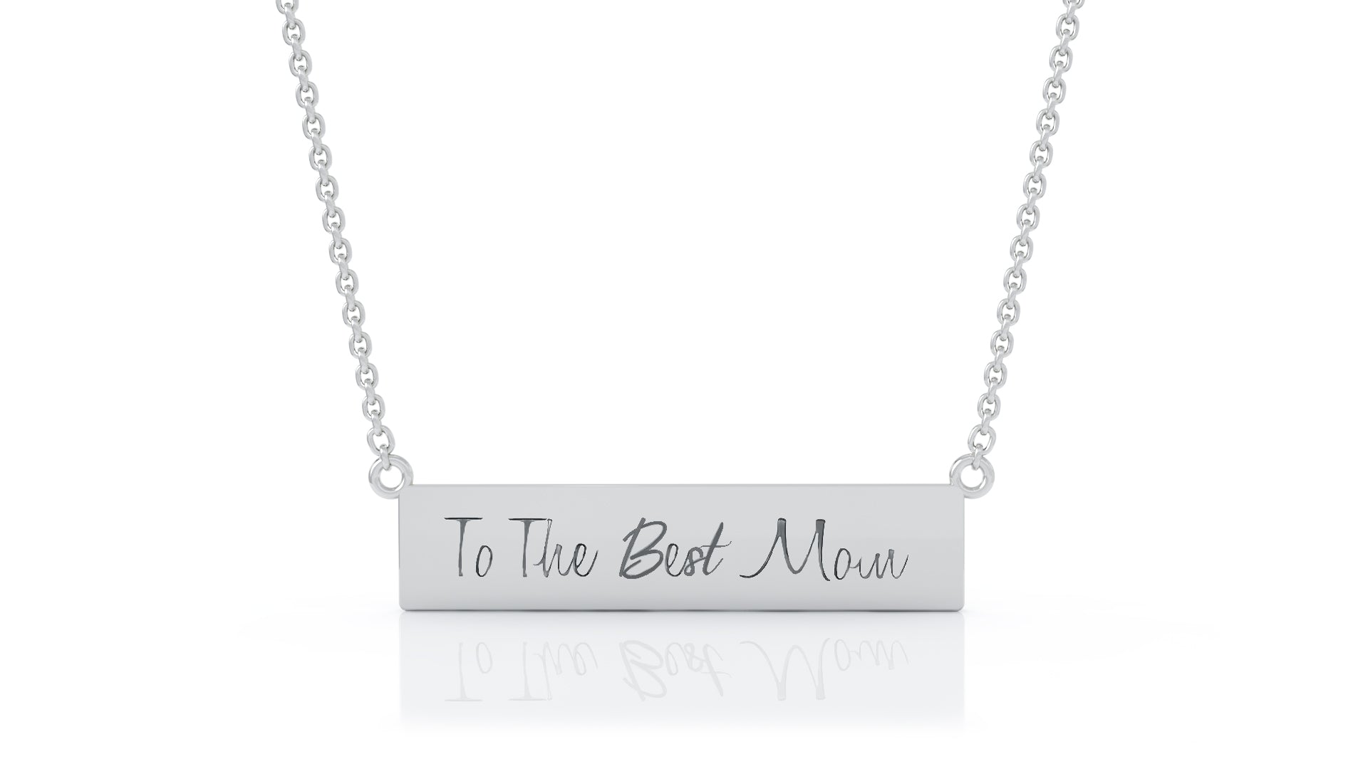 Engravable Bar Necklace, 17"-18" / Free Engraving in 14K Gold