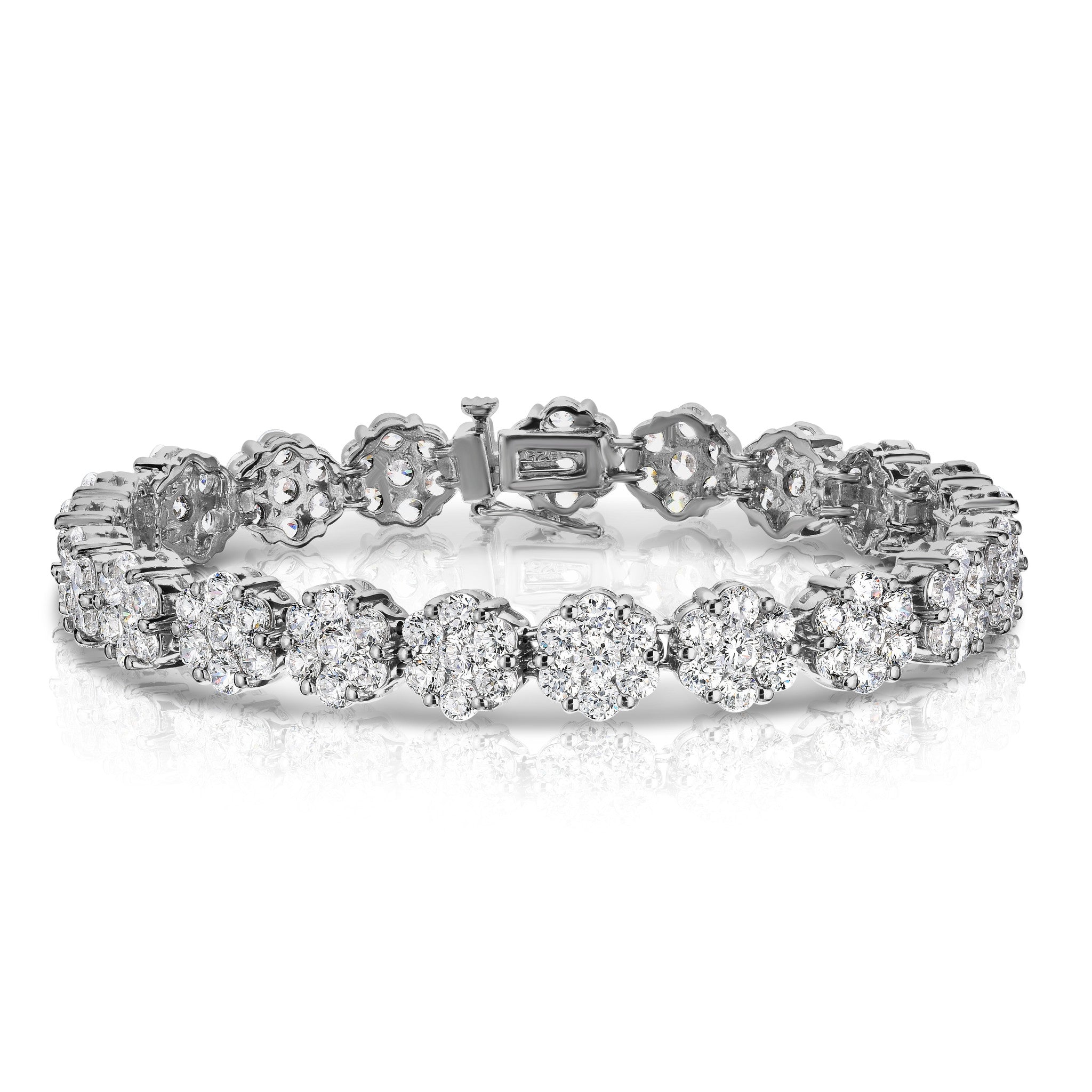 flower cluster tennis bracelet