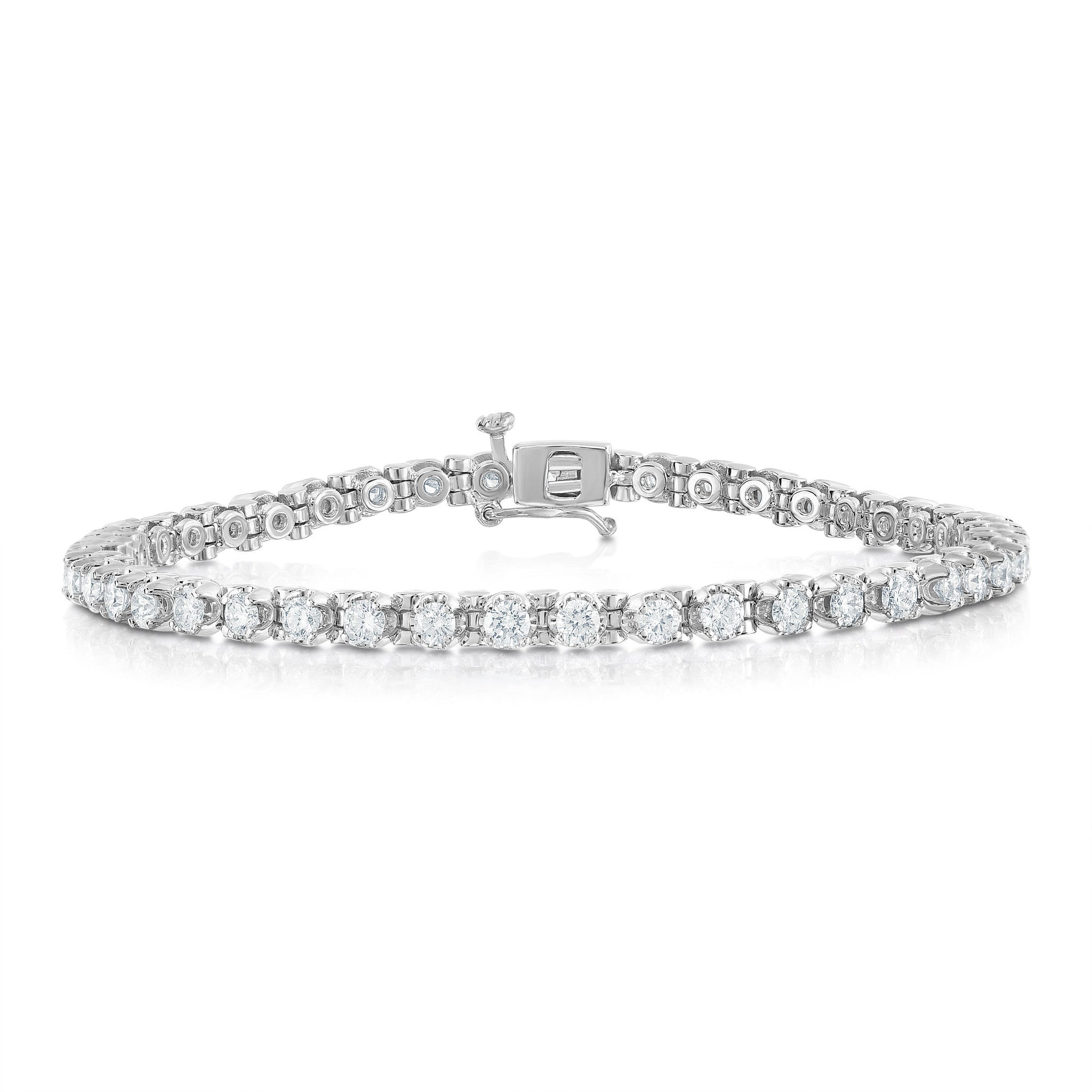 IGI Certified 3.00Ct Diamond Tennis Bracelet in 14K White Gold