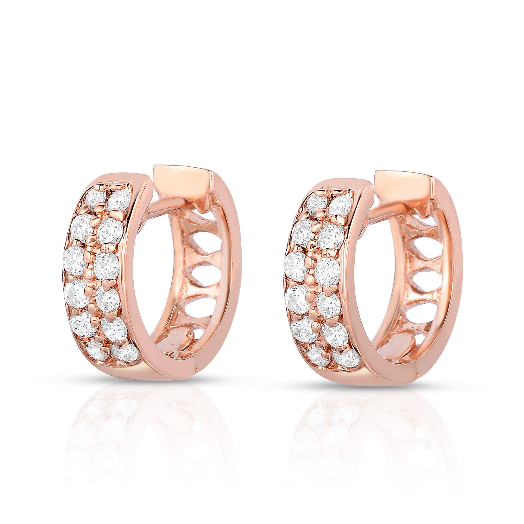 0.24Ct Diamond Huggie Earrings in 14K Gold