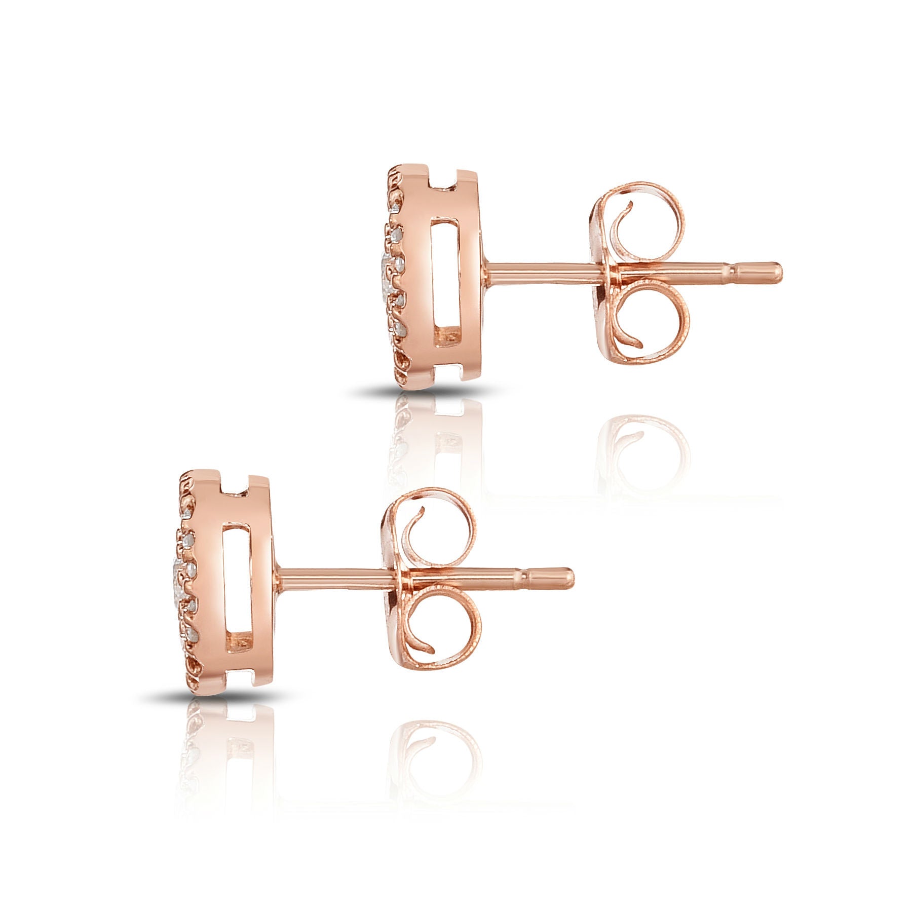0.33Ct Diamond Halo Stud Earrings in 14K Gold