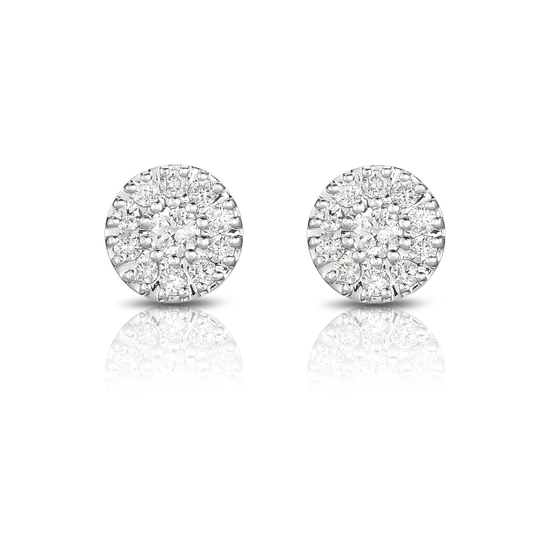 0.33Ct Diamond Halo Stud Earrings in 14K Gold