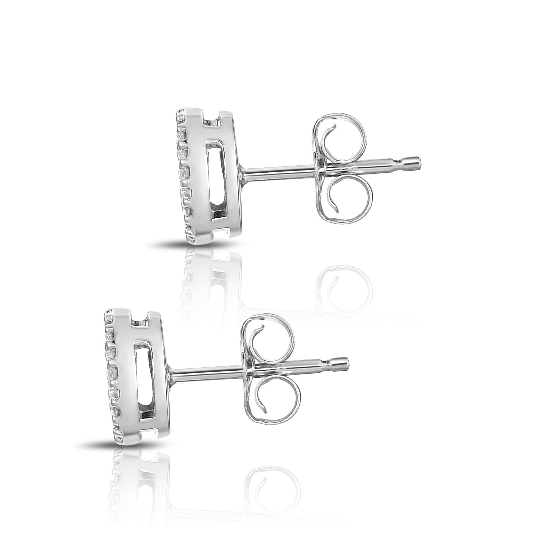 0.33Ct Diamond Halo Stud Earrings in 14K Gold