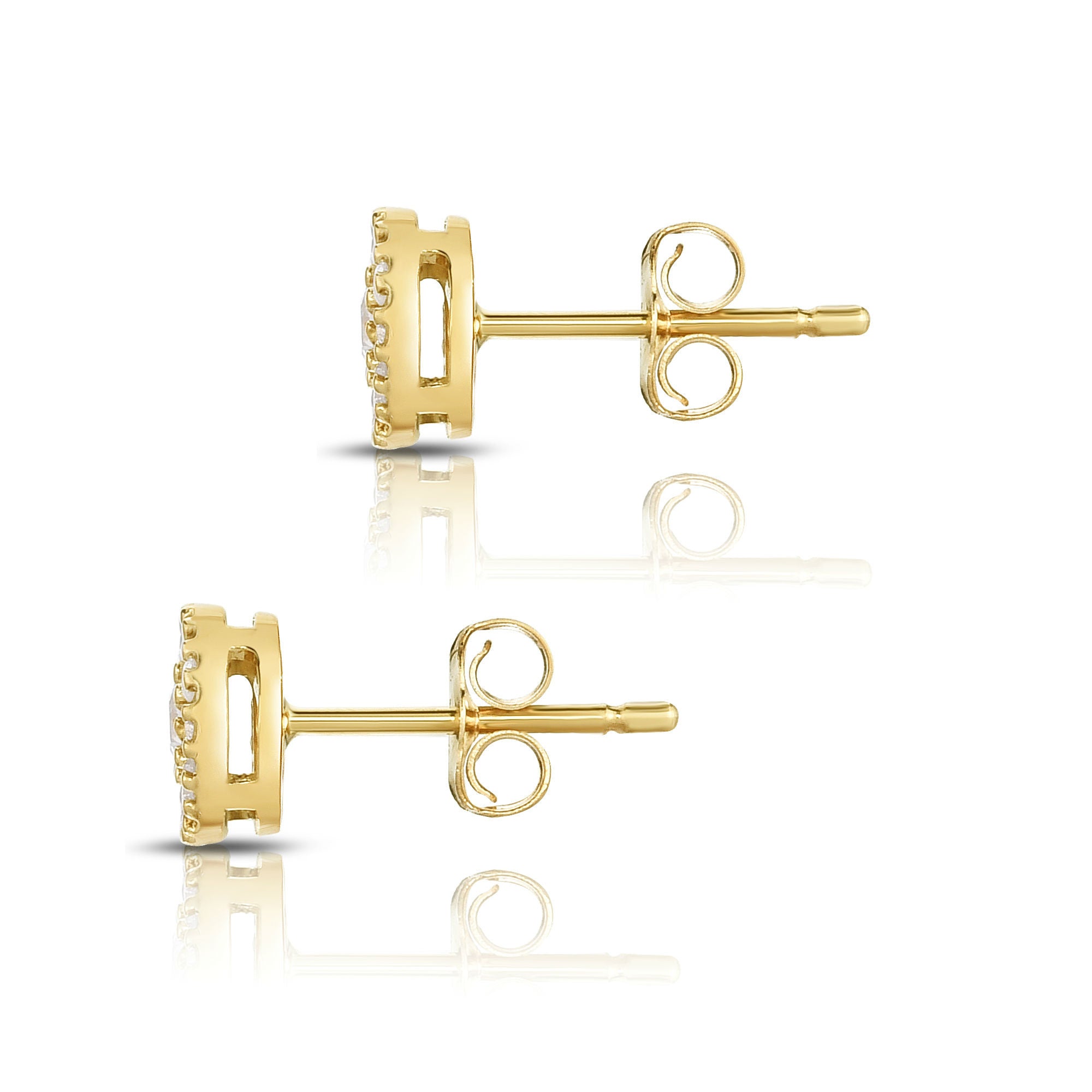 0.33Ct Diamond Halo Stud Earrings in 14K Gold