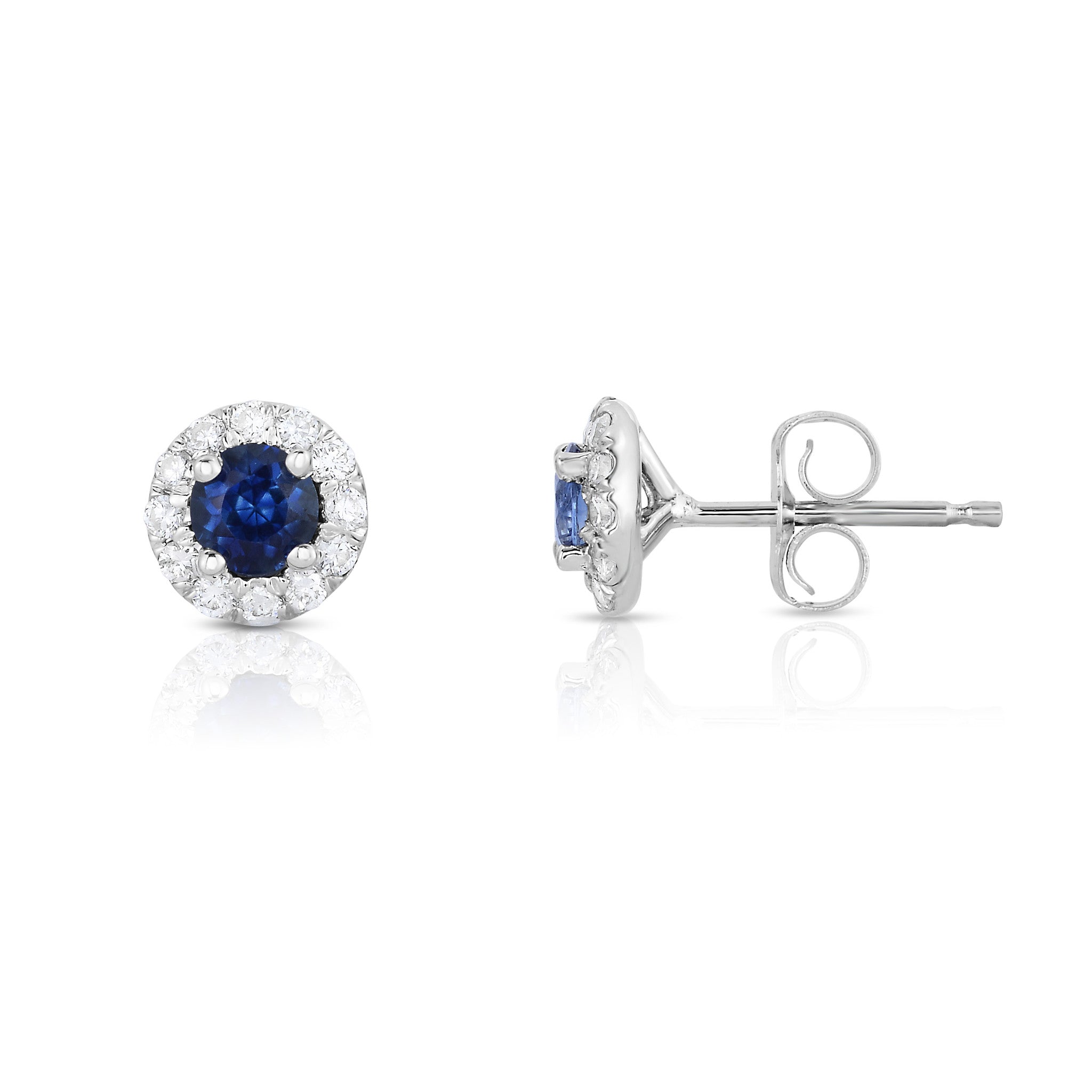 Gemstone & 0.22Ct Diamond Earrings in 14K White Gold