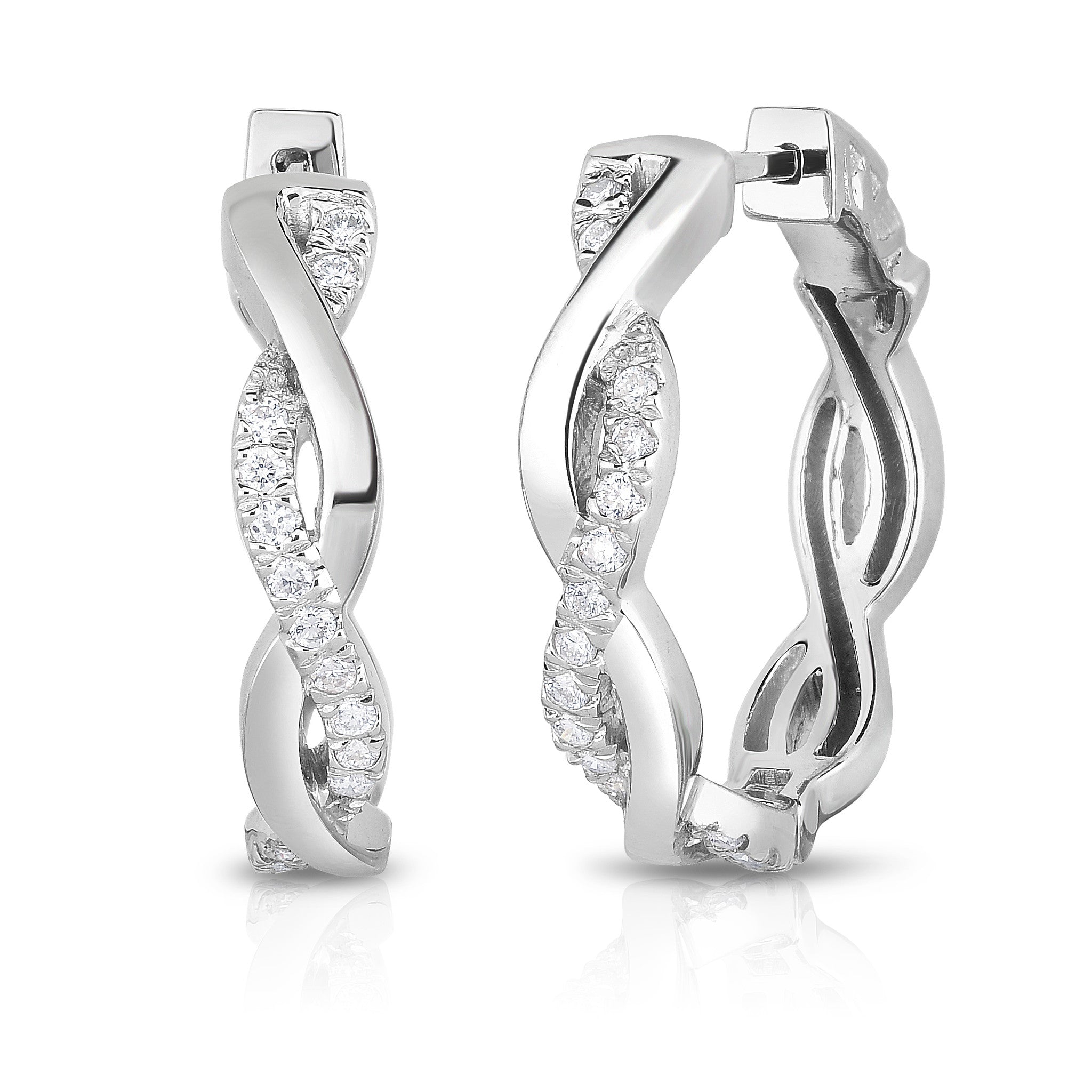 0.22Ct Diamond Infinity Hoop Earrings in 14K Gold