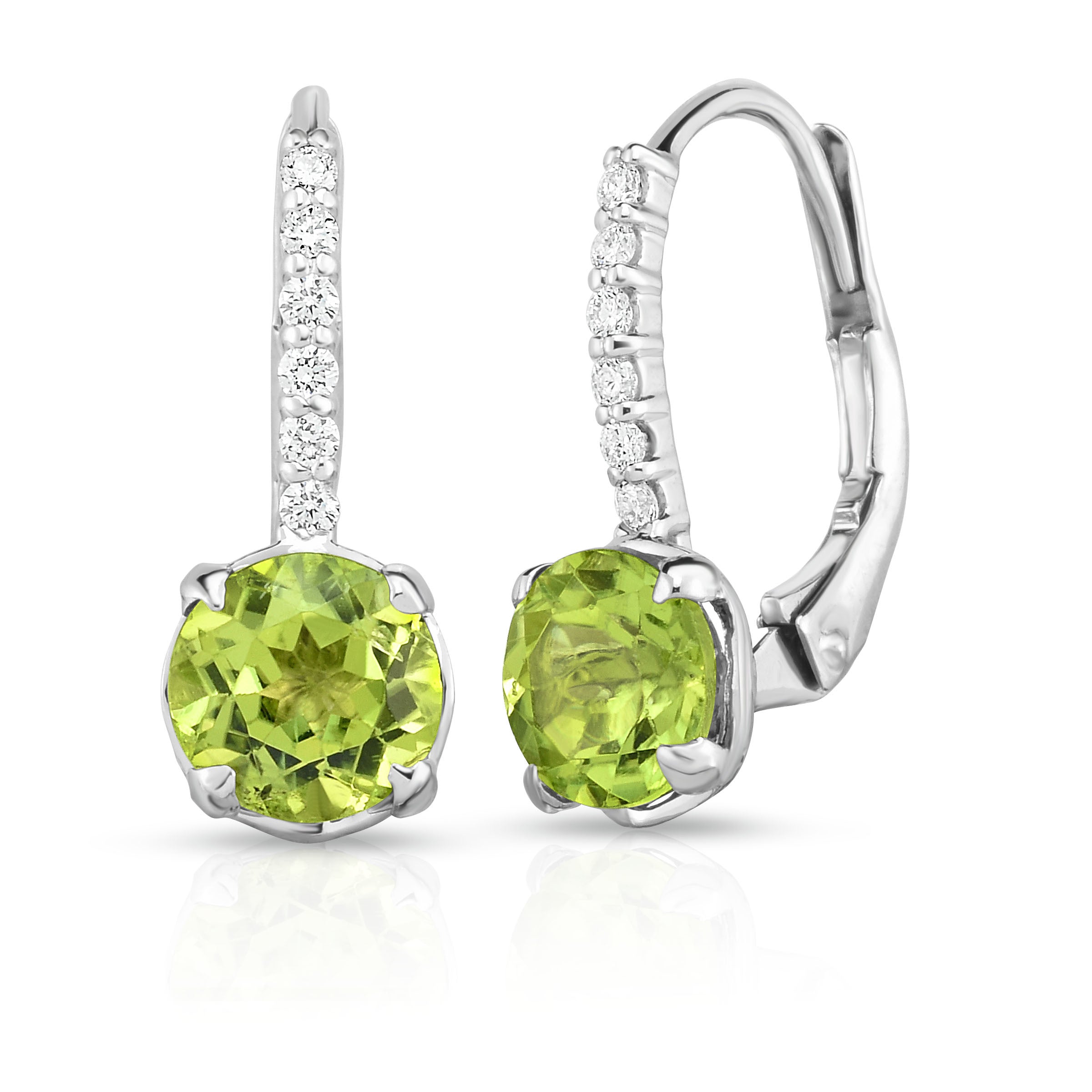 White Gold Peridot Earrings