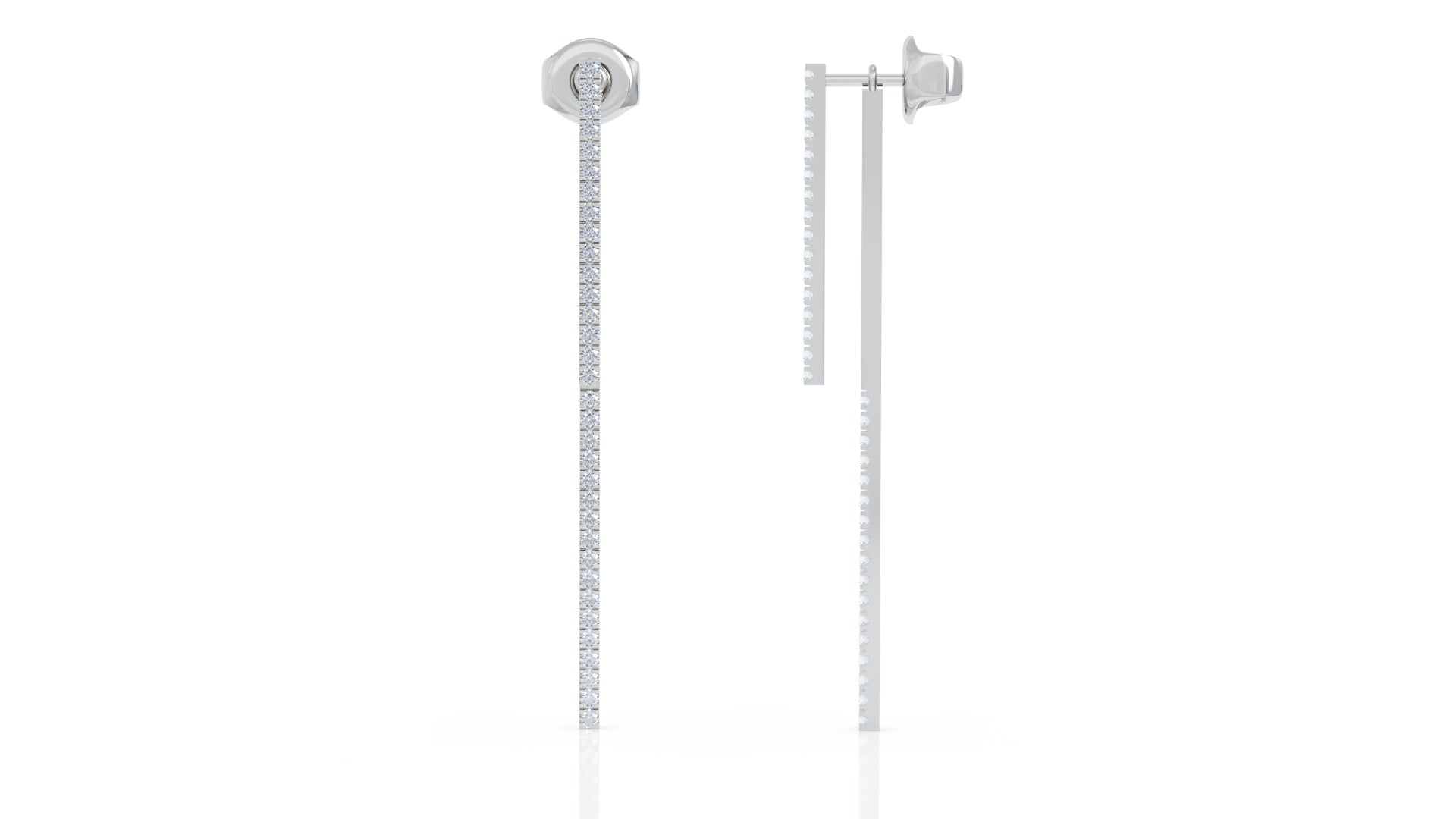 0.40Ct Diamond Double-Bar Drop Earrings in 14K Gold