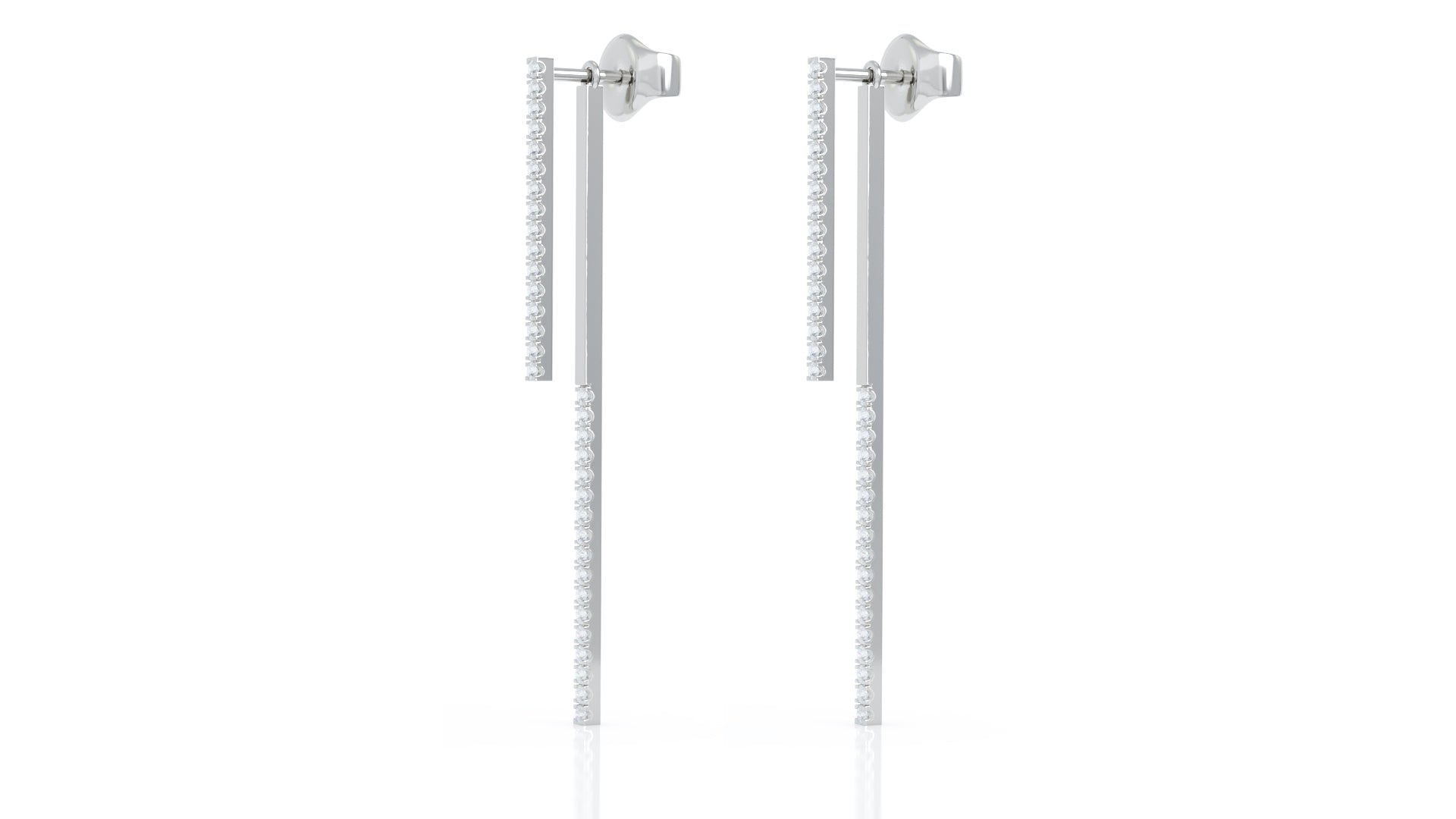 0.40Ct Diamond Double-Bar Drop Earrings in 14K Gold