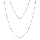 14K Gold 10 Station Diamond Necklace (0.50 Ct, G-H, I1-I2), 18 Inches