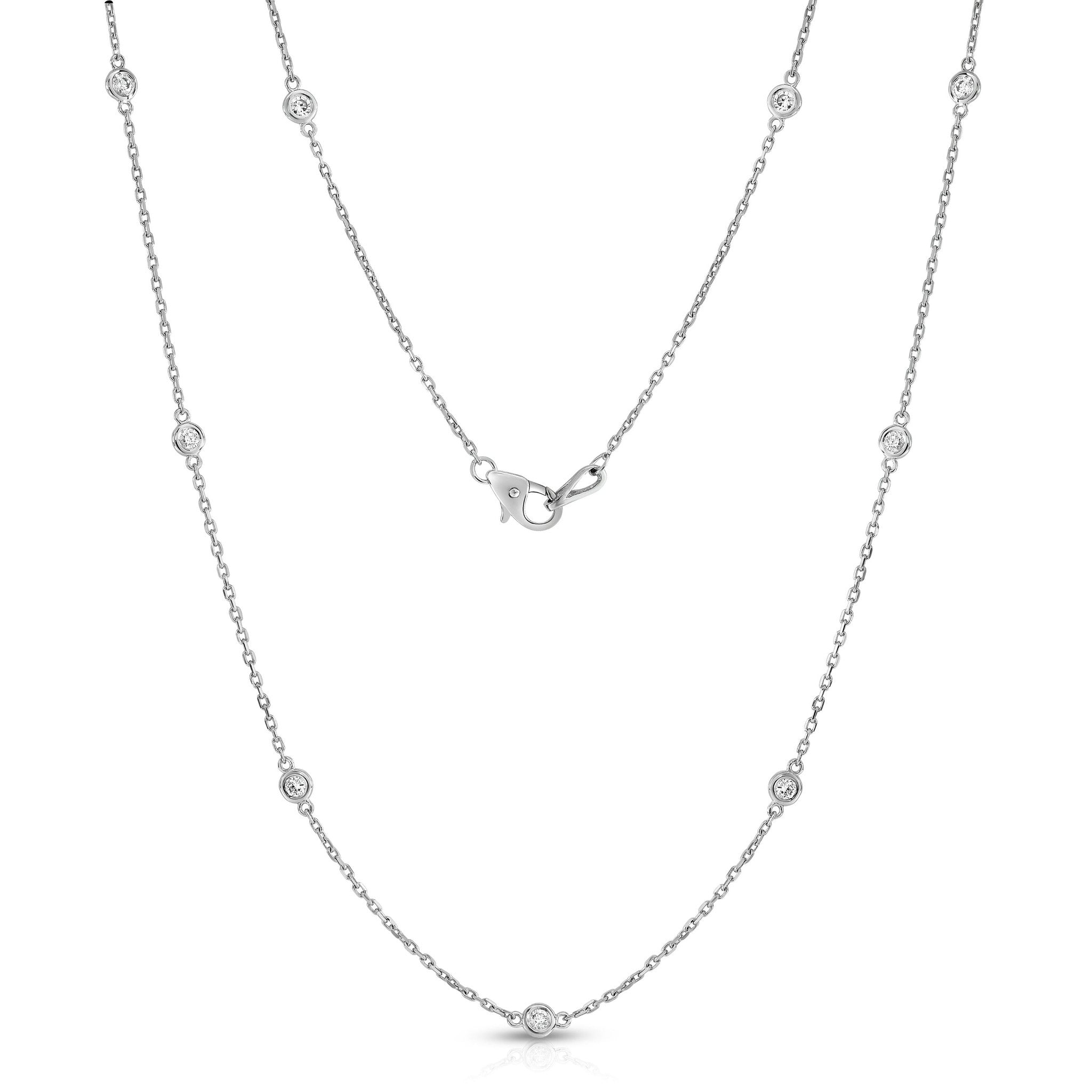 12 Station 1.20Ct Diamond Necklace in 14K Gold
