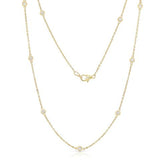 14K Gold 10 Station Diamond Necklace (0.50 Ct, G-H, I1-I2), 18 Inches