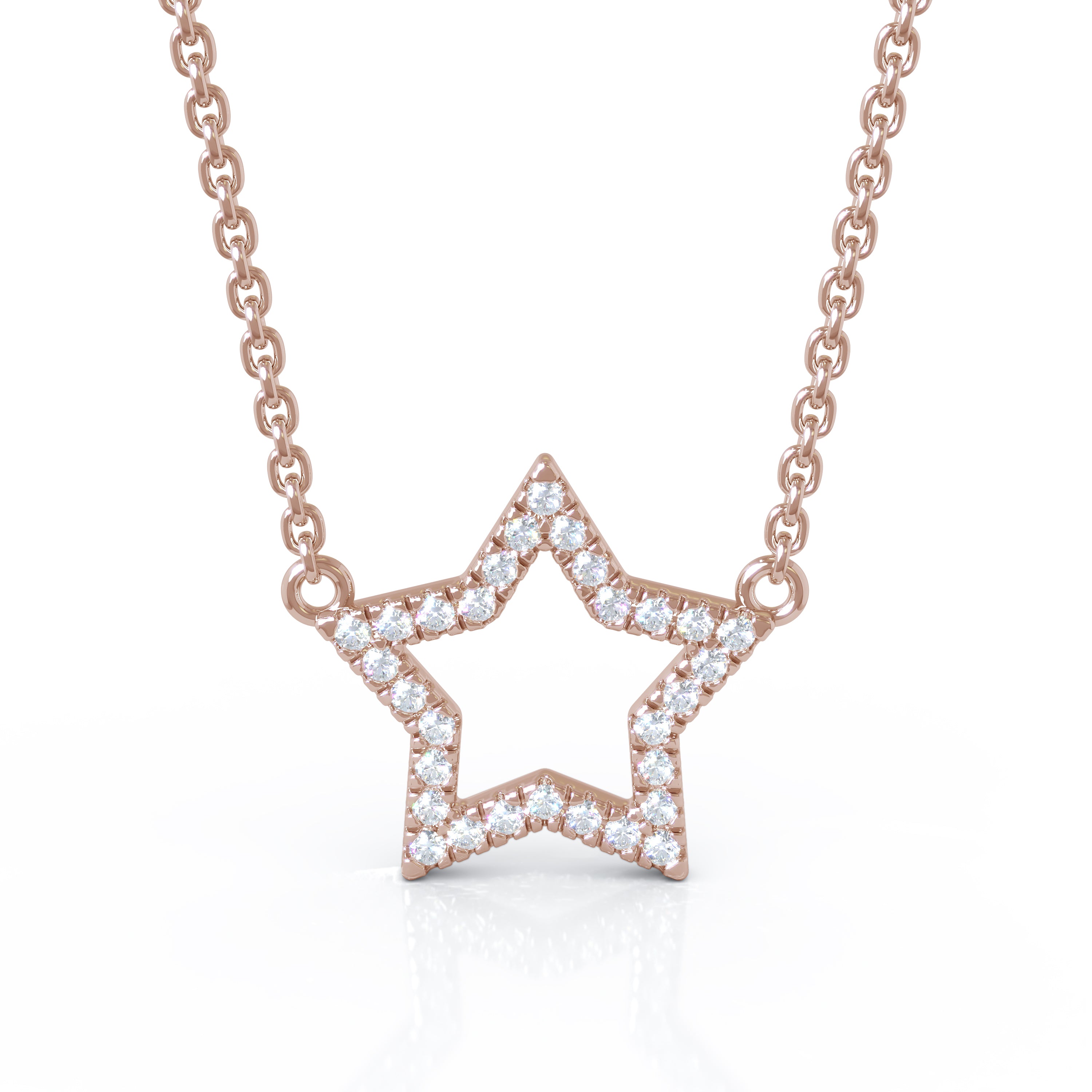 0.20Ct Diamond Star Necklace in 14K Gold