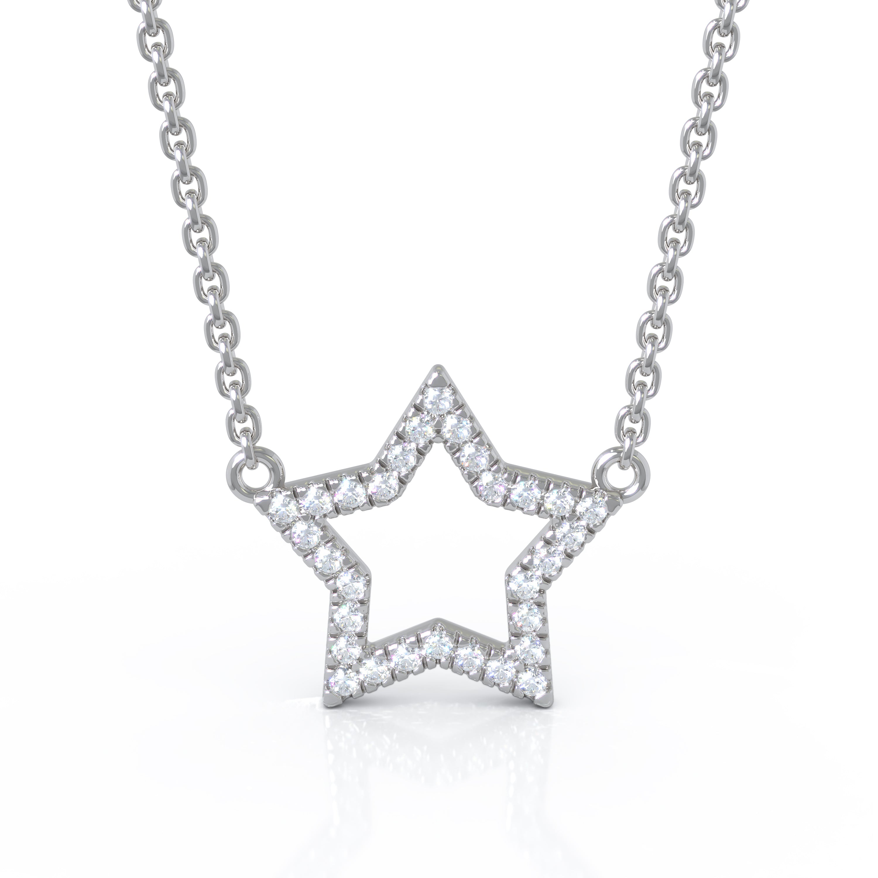 0.20Ct Diamond Star Necklace in 14K Gold