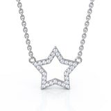 14K Gold Diamond Star Necklace (0.20 Ct, G-H Color, I1-I2 Clarity) Special