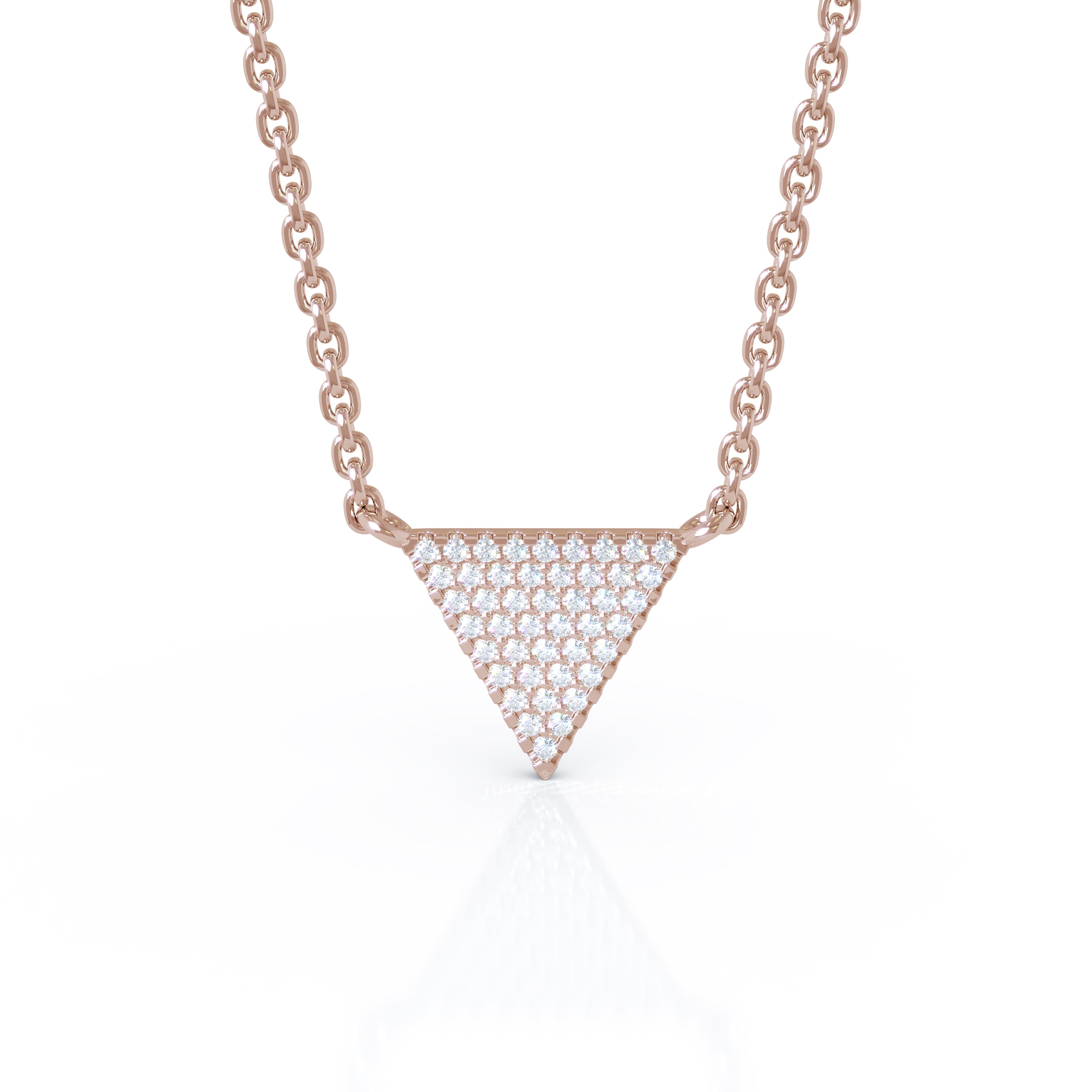 0.12Ct Diamond Triangle Necklace in 14K Gold