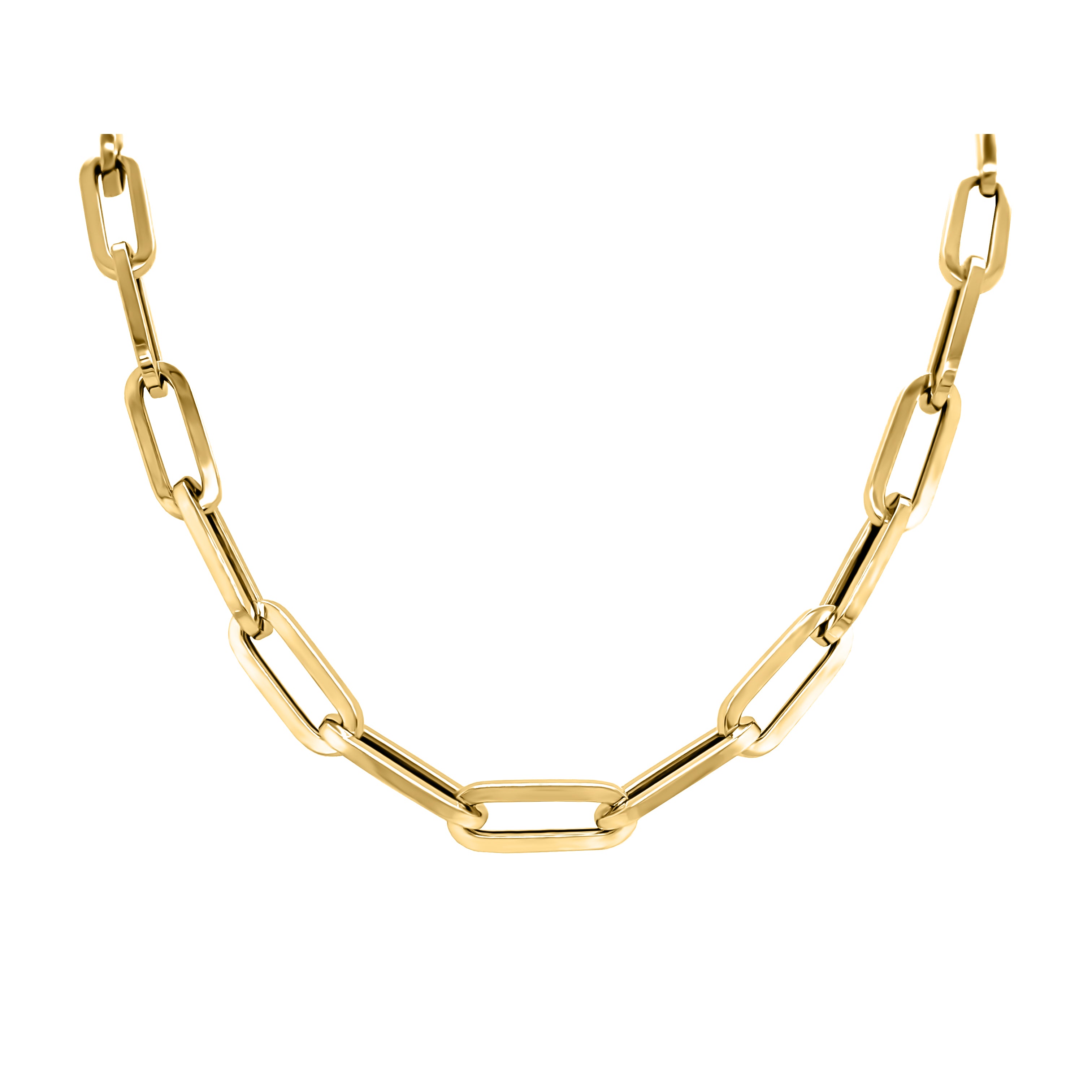 4.5MM Link Paperclip Link Chain Necklace, 20" in 14K Gold