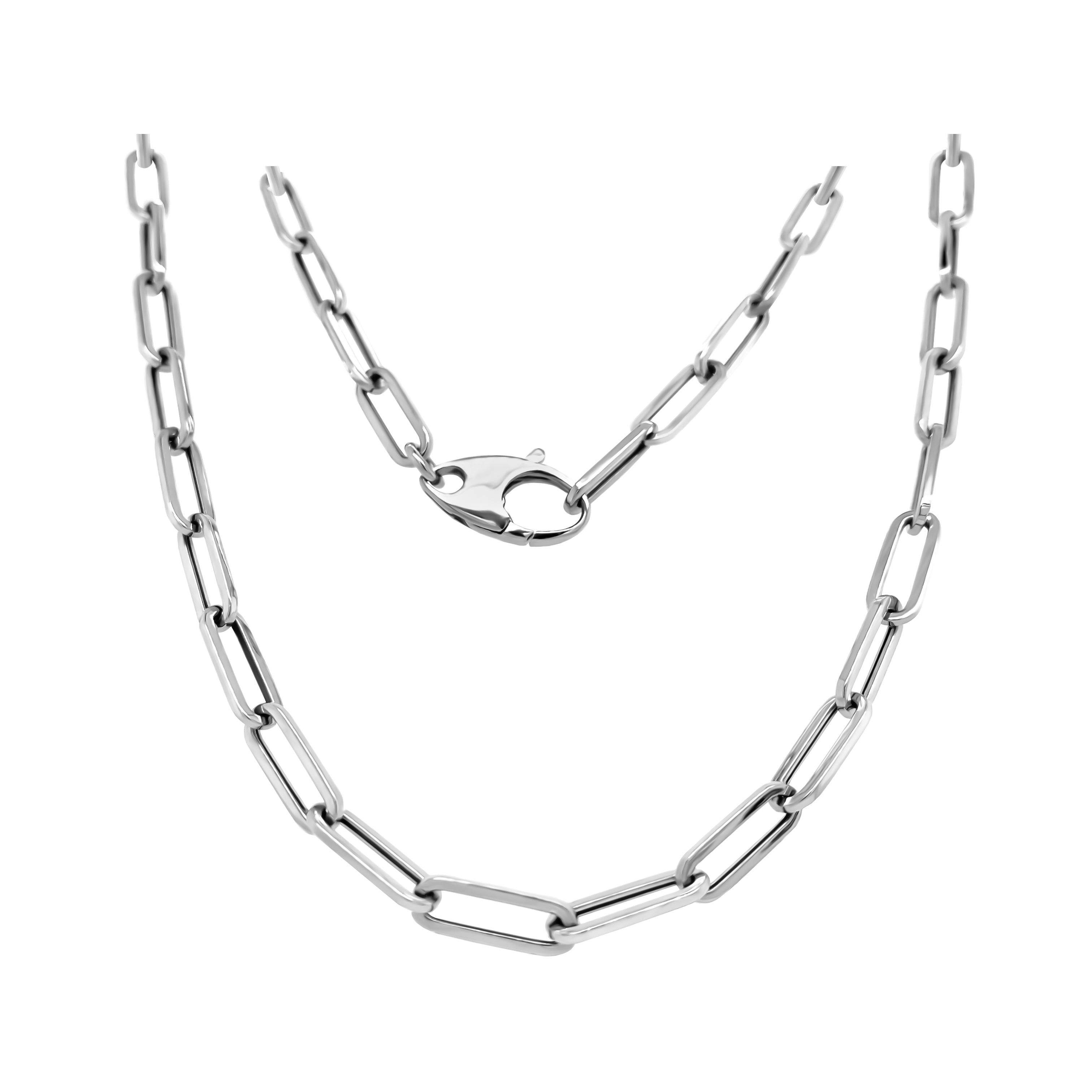 4.5MM Link Paperclip Link Chain Necklace, 20" in 14K Gold