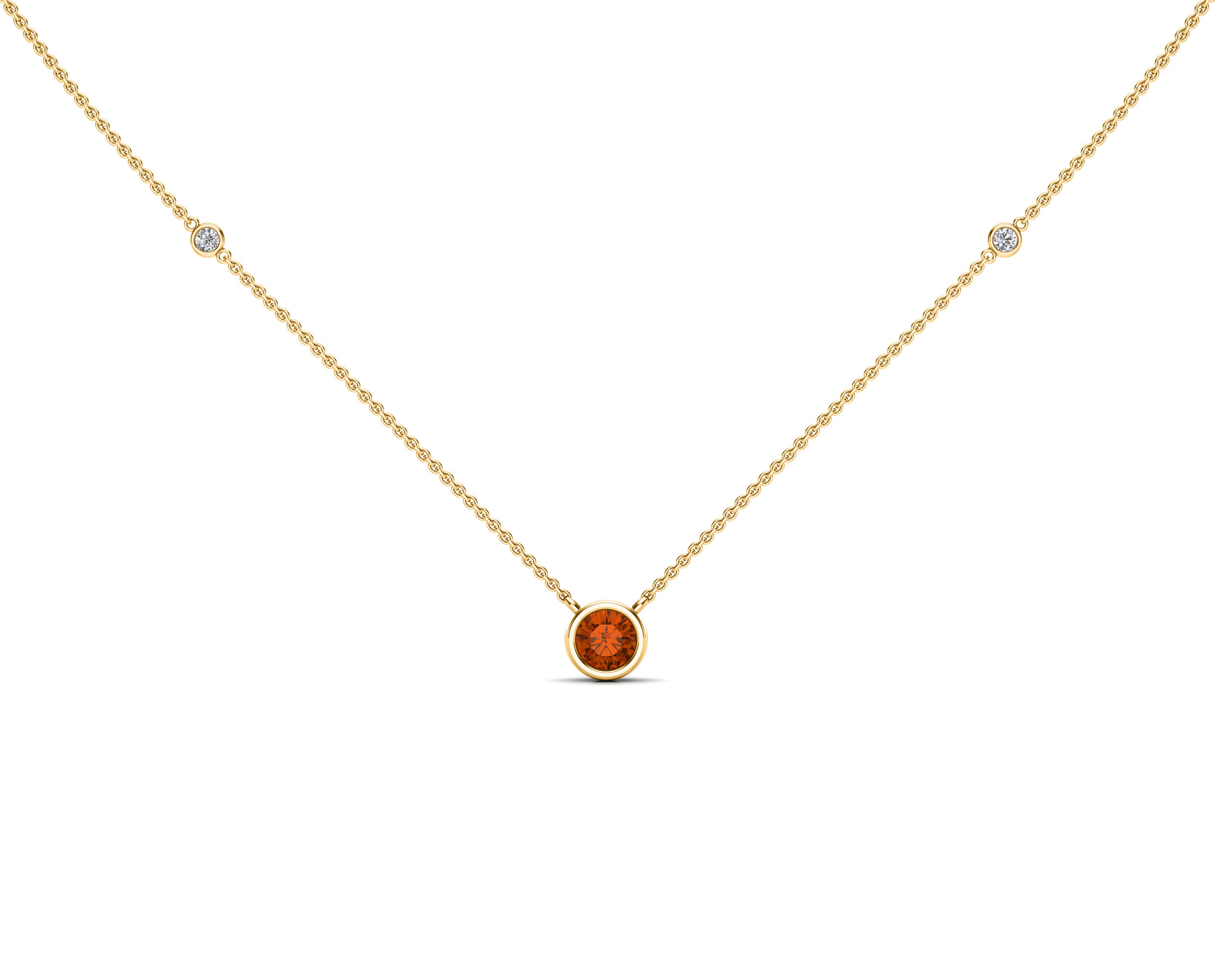 5MM Sapphire & Diamond Accent Necklace, 16"-18" in 14K Gold