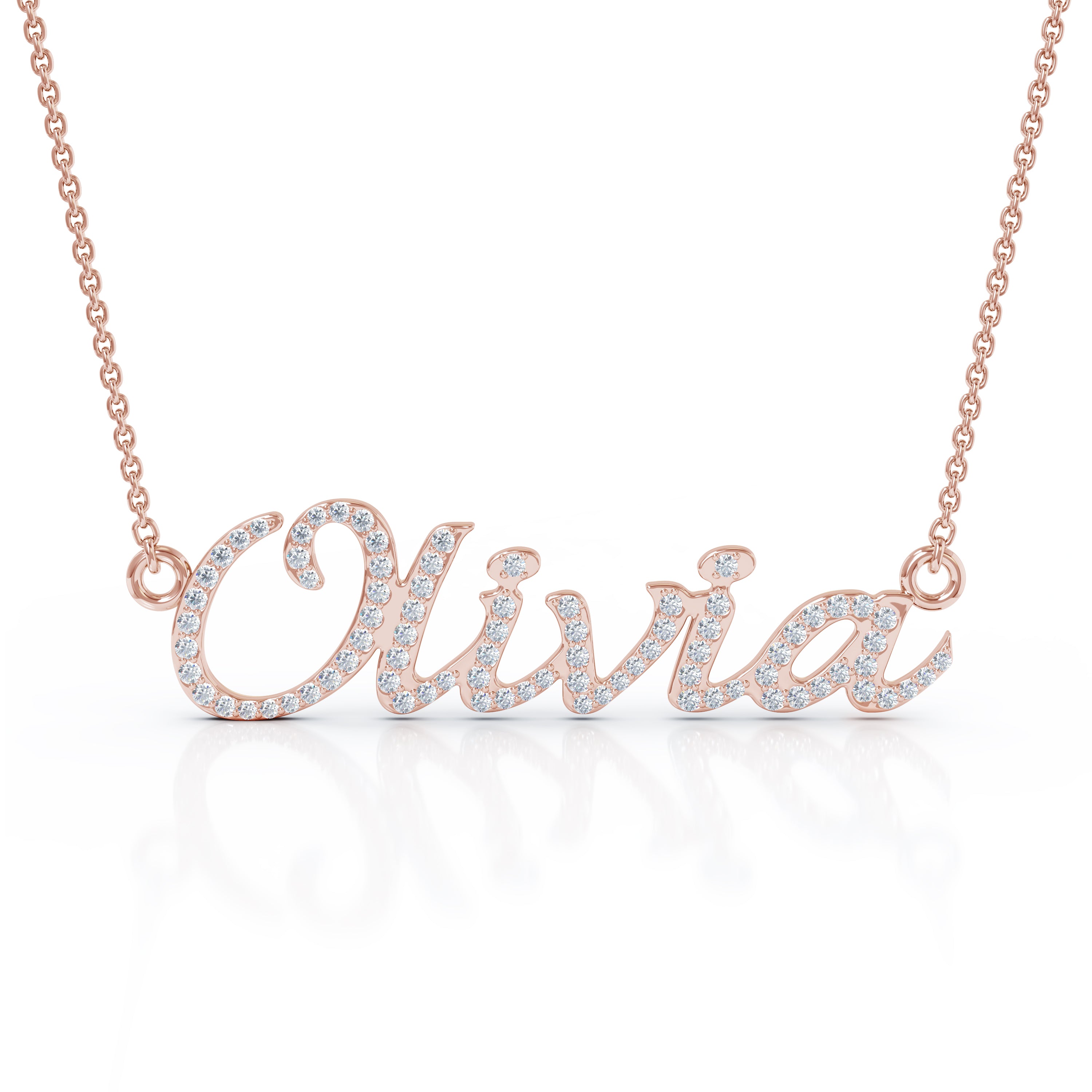 Yellow gold personalized name necklace