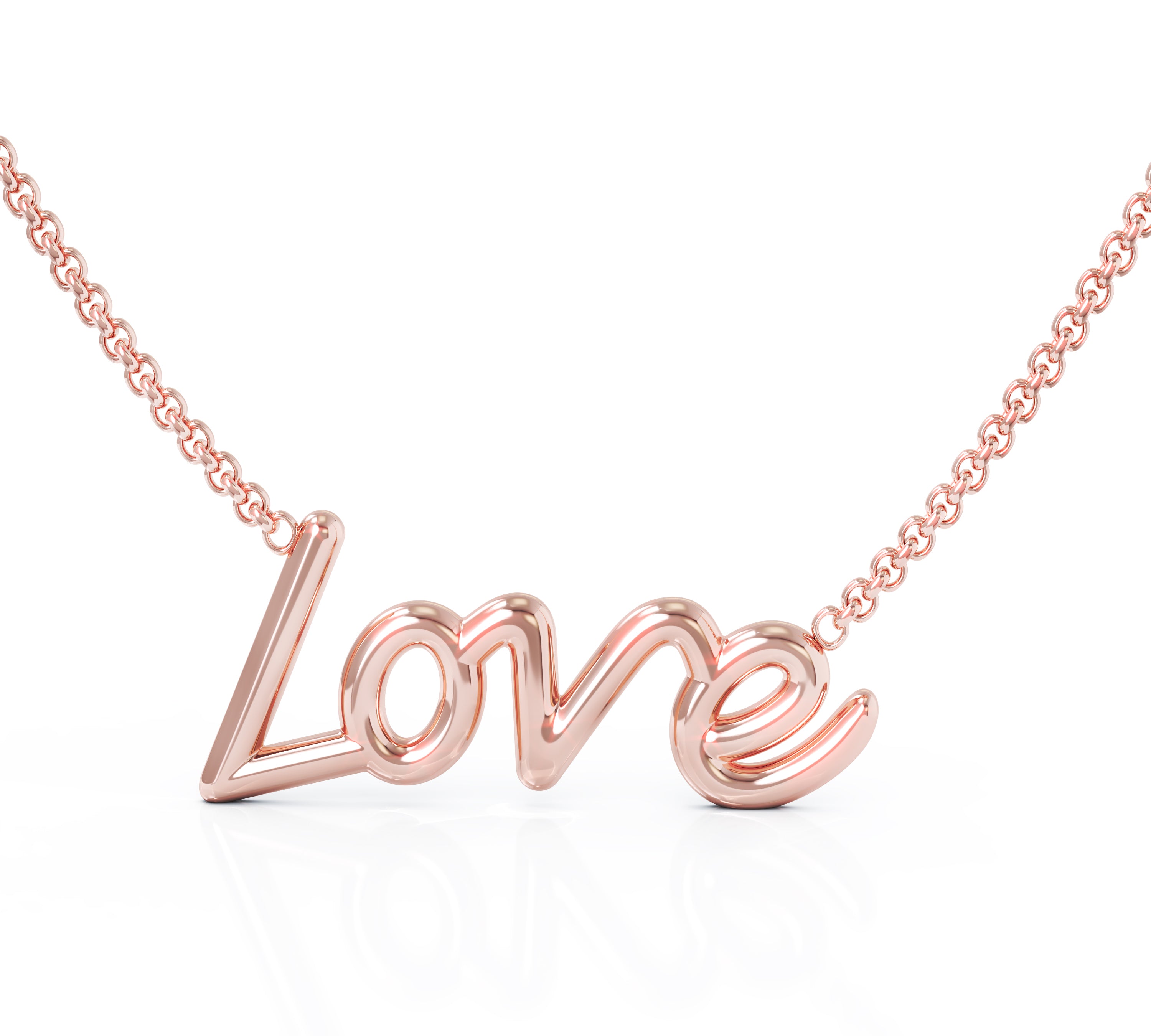 LOVE Necklace, 16-17" Chain in 14K Gold