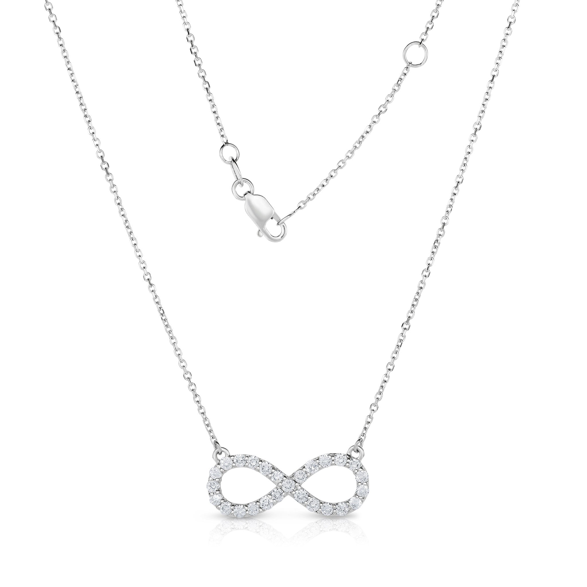 0.60Ct Diamond Infinity Necklace in 14K White Gold