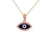 rose gold evil eye necklace with diamonds