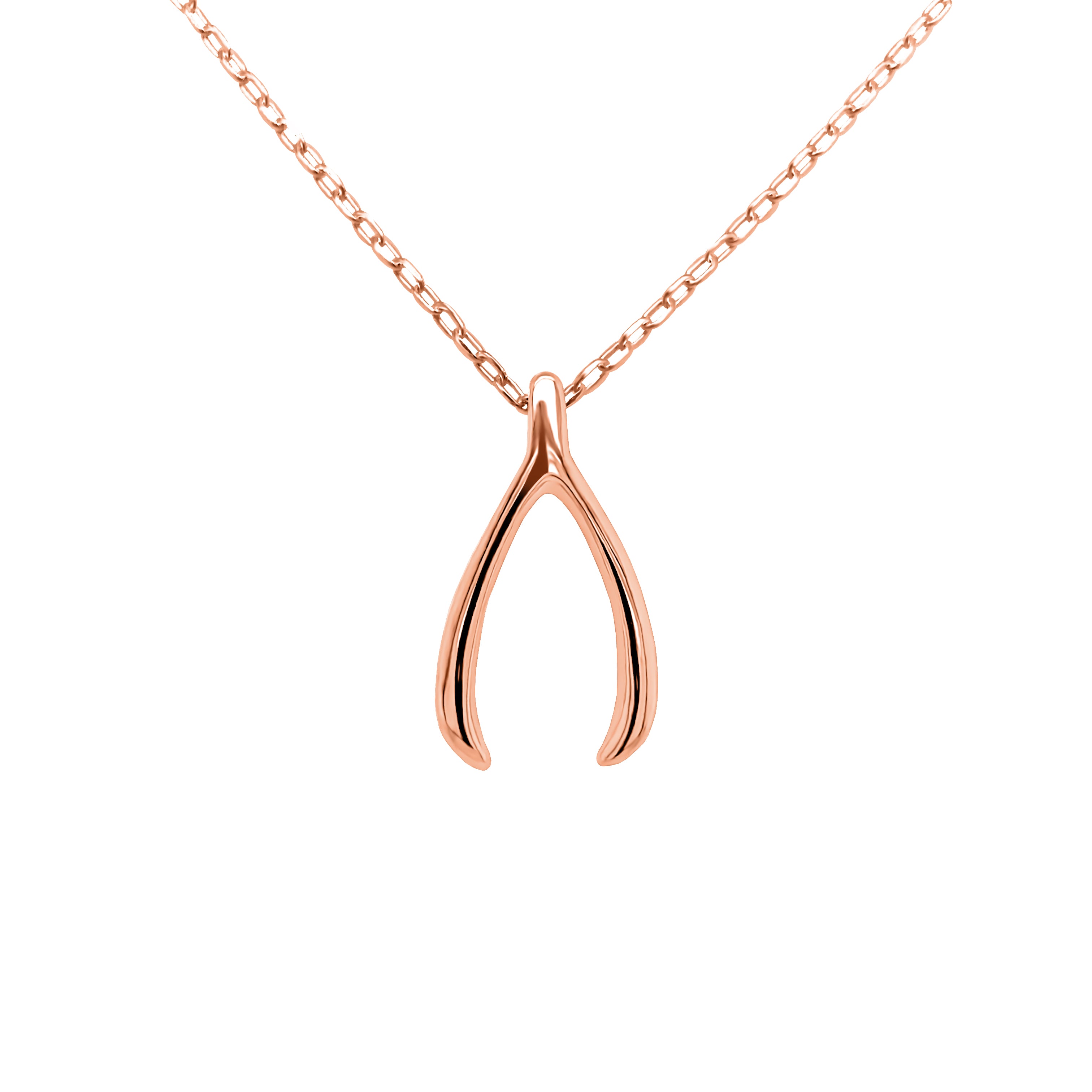 rose gold wishbone necklace