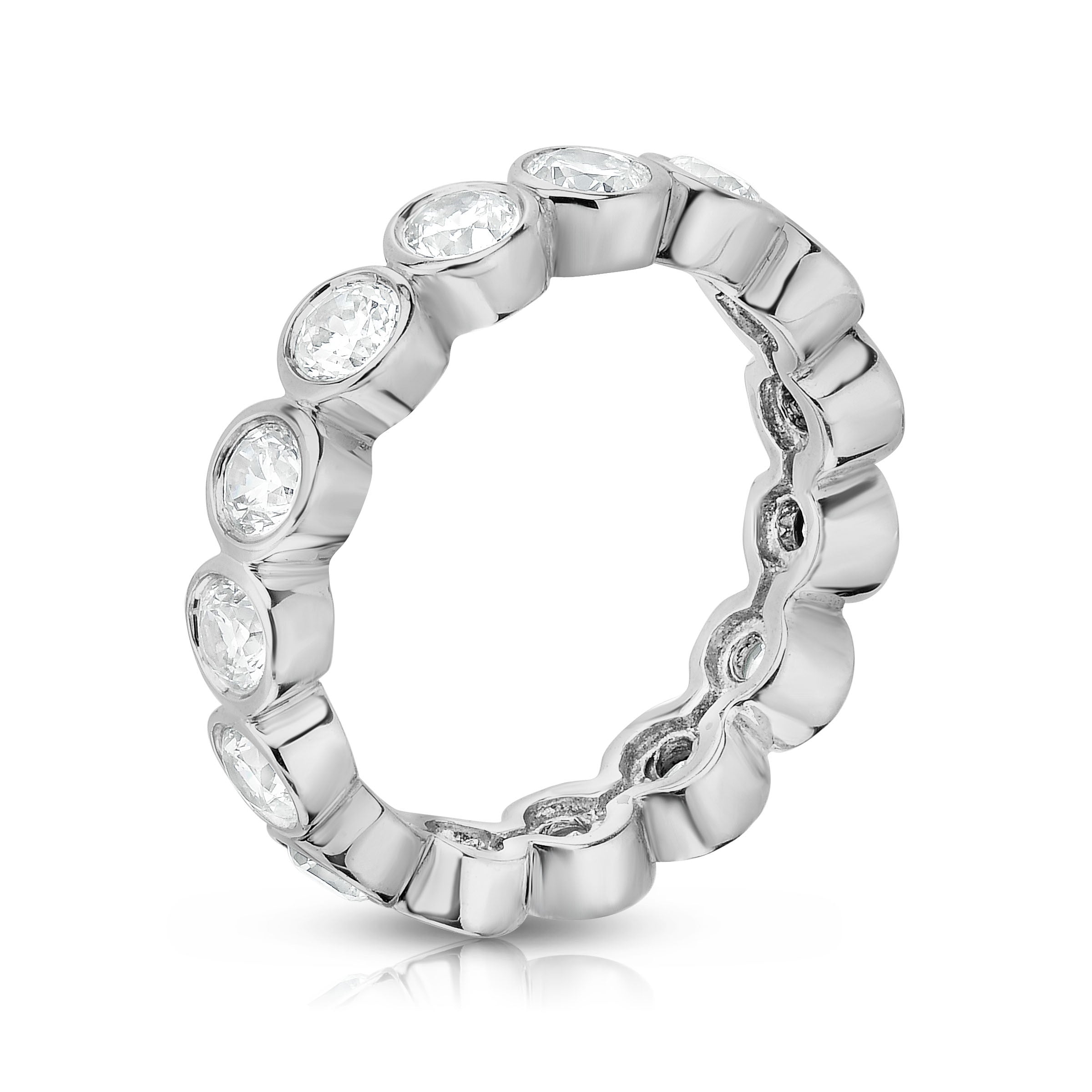 Bezel 2.30-2.85Ct Diamond Eternity Ring in 14K White Gold