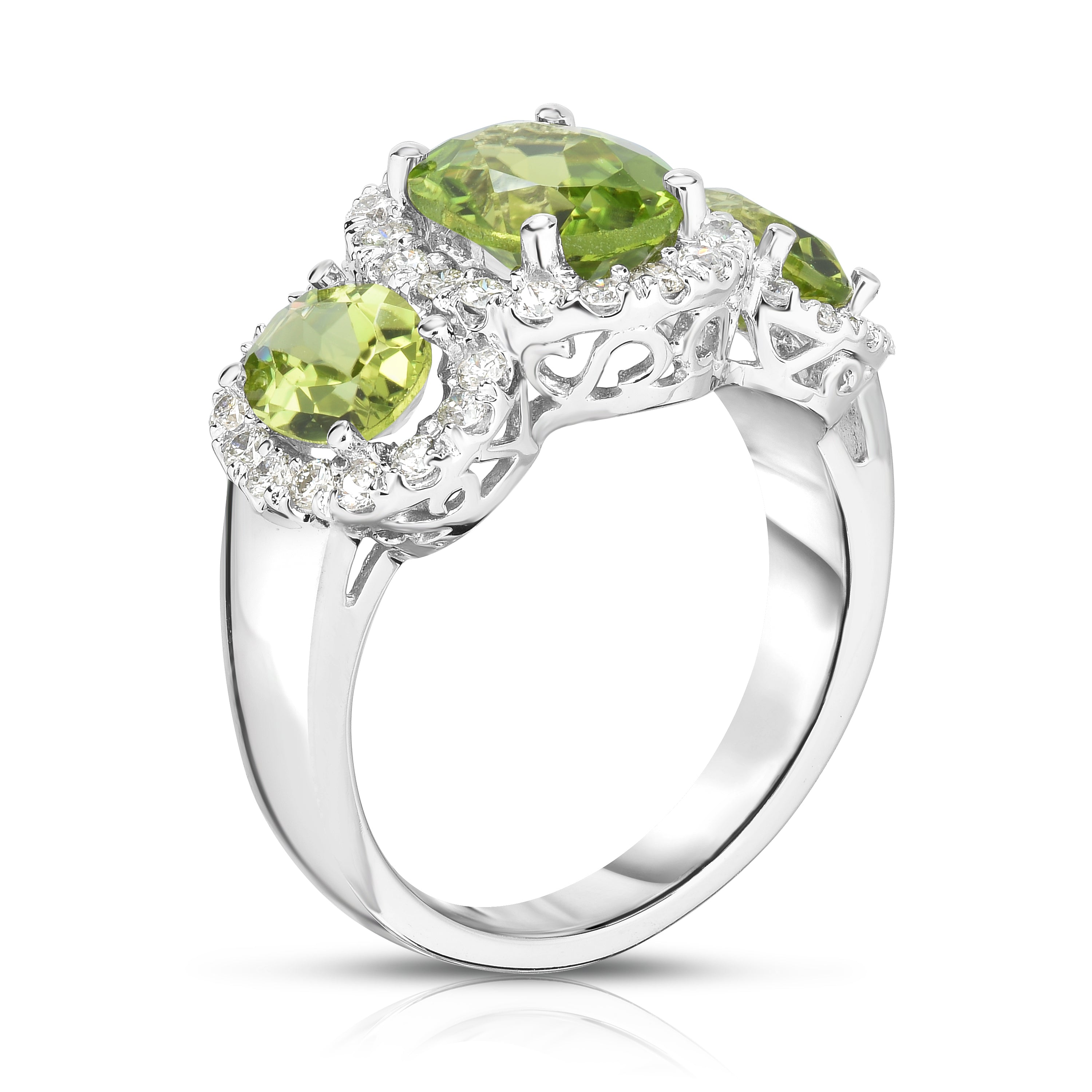 Oval Shape Gemstone & 0.52Ct Diamond Ring in 14K Gold