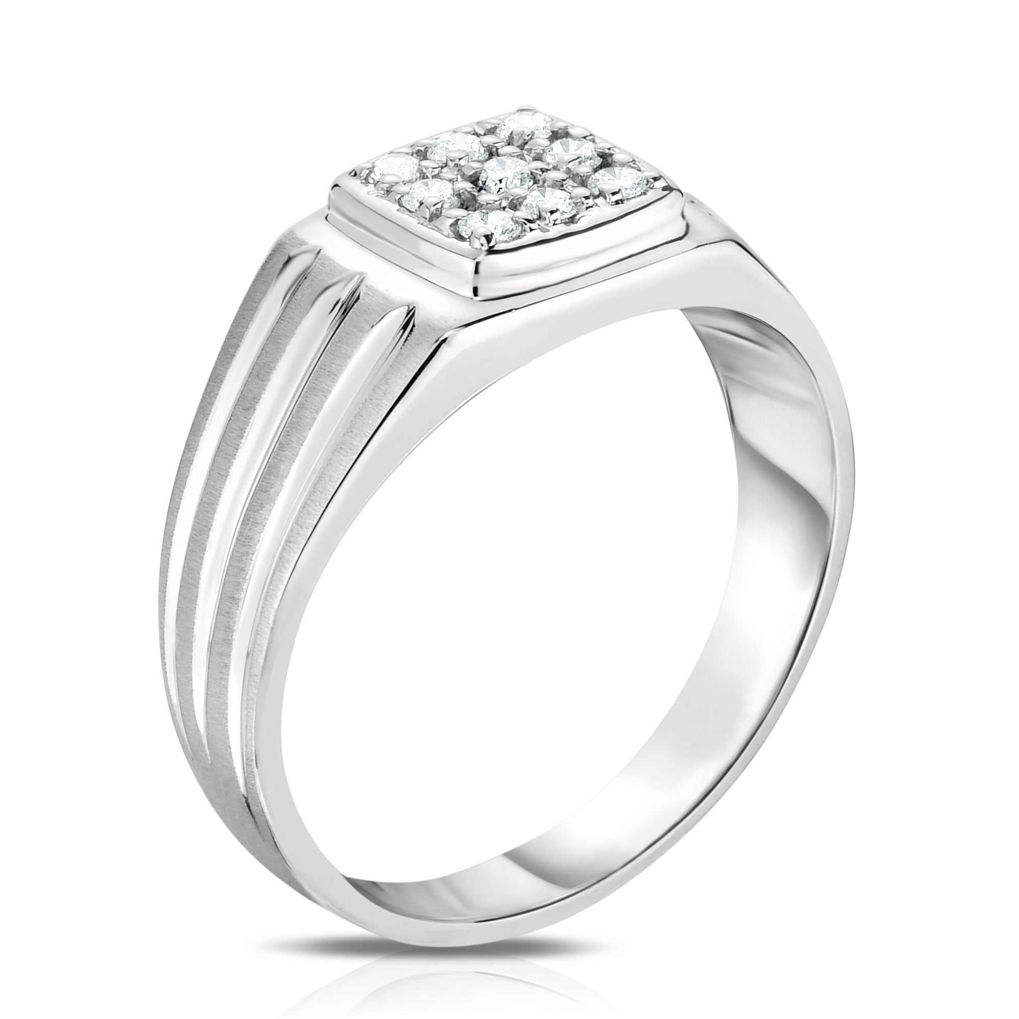 9-Stone 0.22Ct Diamond Men's Ring in 14K Gold