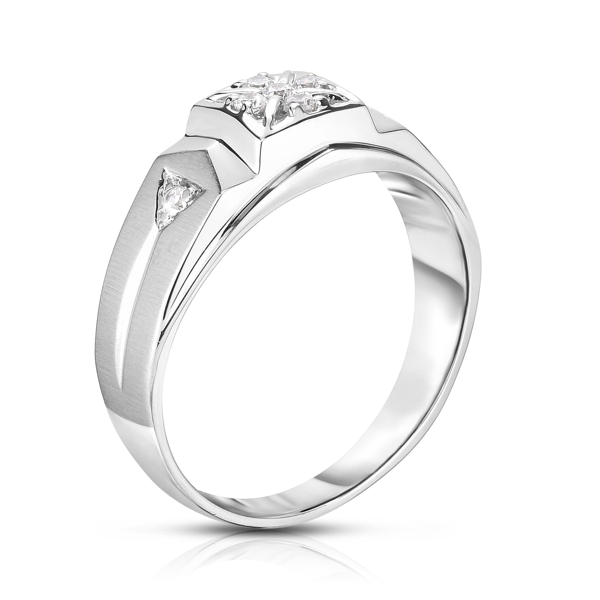7-Stone 0.12Ct Diamond Men's Ring in 14K Gold
