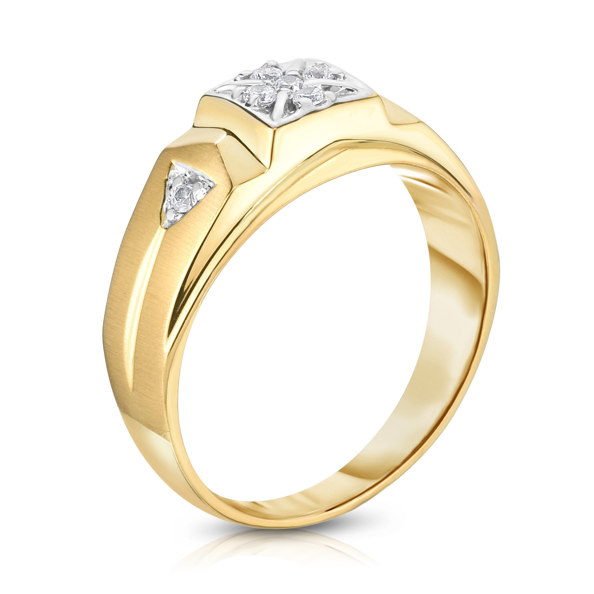 7-Stone 0.12Ct Diamond Men's Ring in 14K Gold