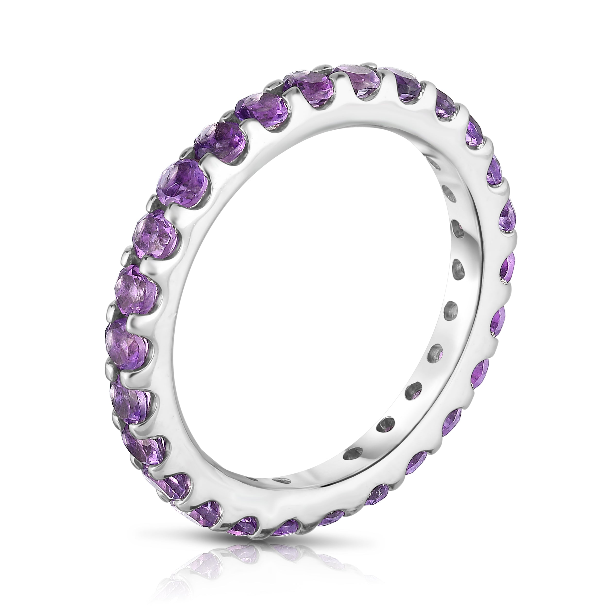 1.35Ct Gemstone Eternity Ring in 14K White Gold