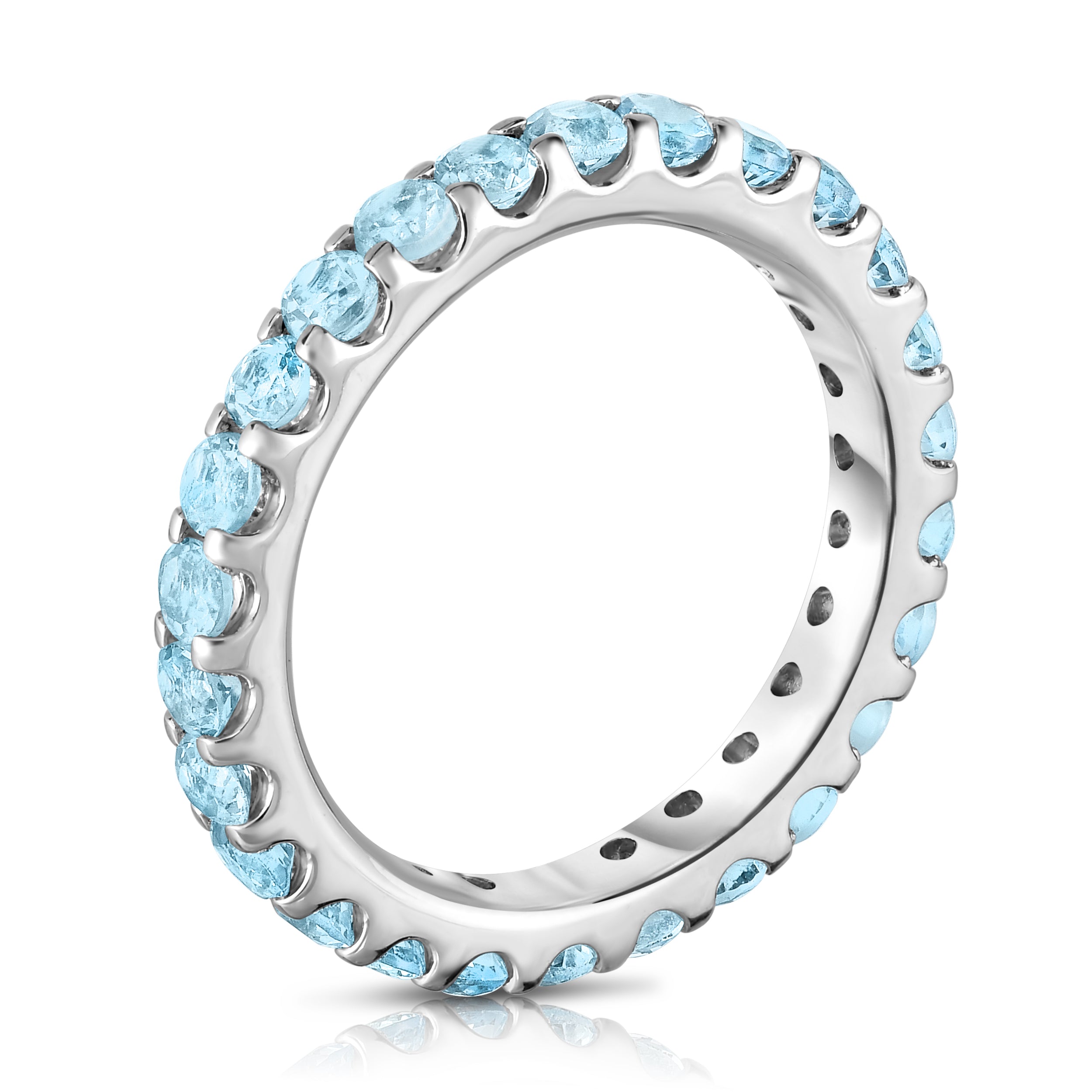 1.35Ct Gemstone Eternity Ring in 14K White Gold