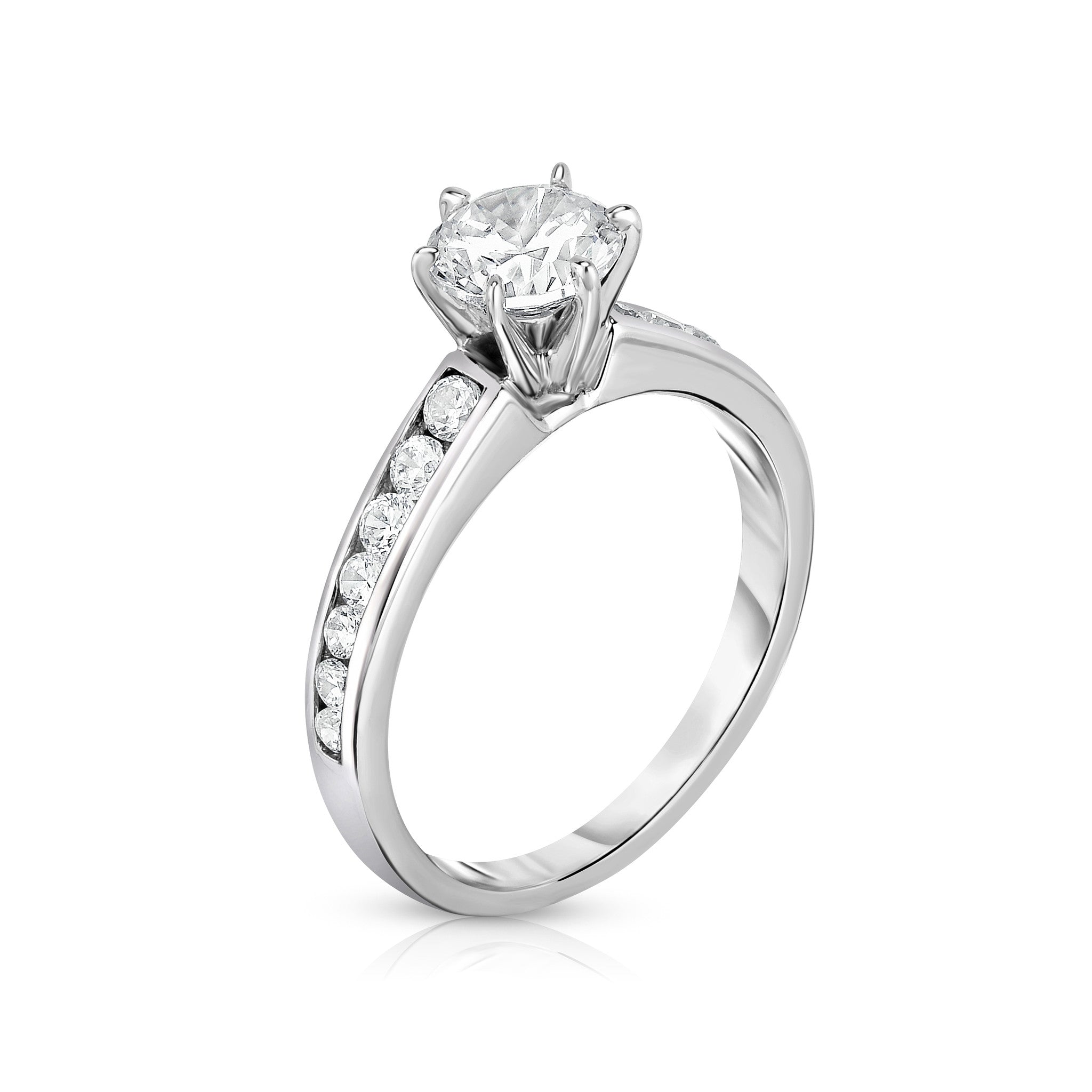 GIA Certified 1.30 Ct Diamond Solitaire Ring in 14K White Gold