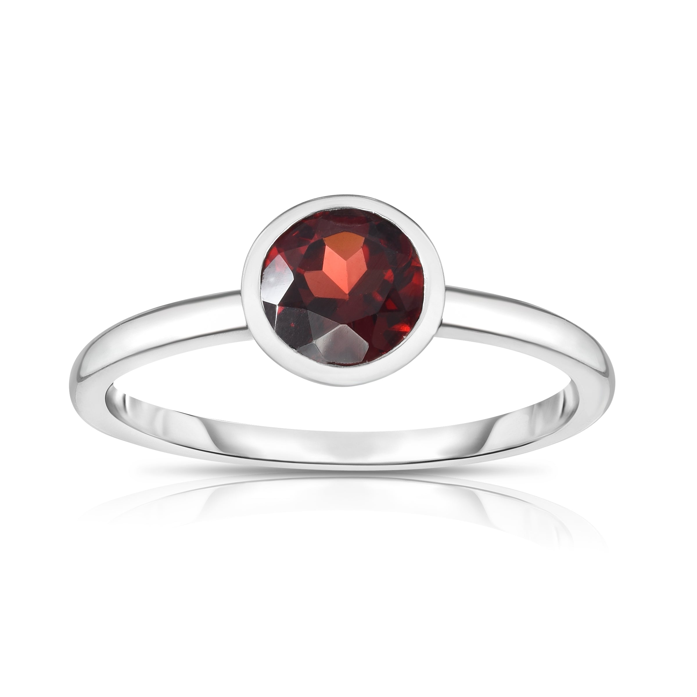 Bezel 0.75Ct Gemstone Ring in 14K White Gold