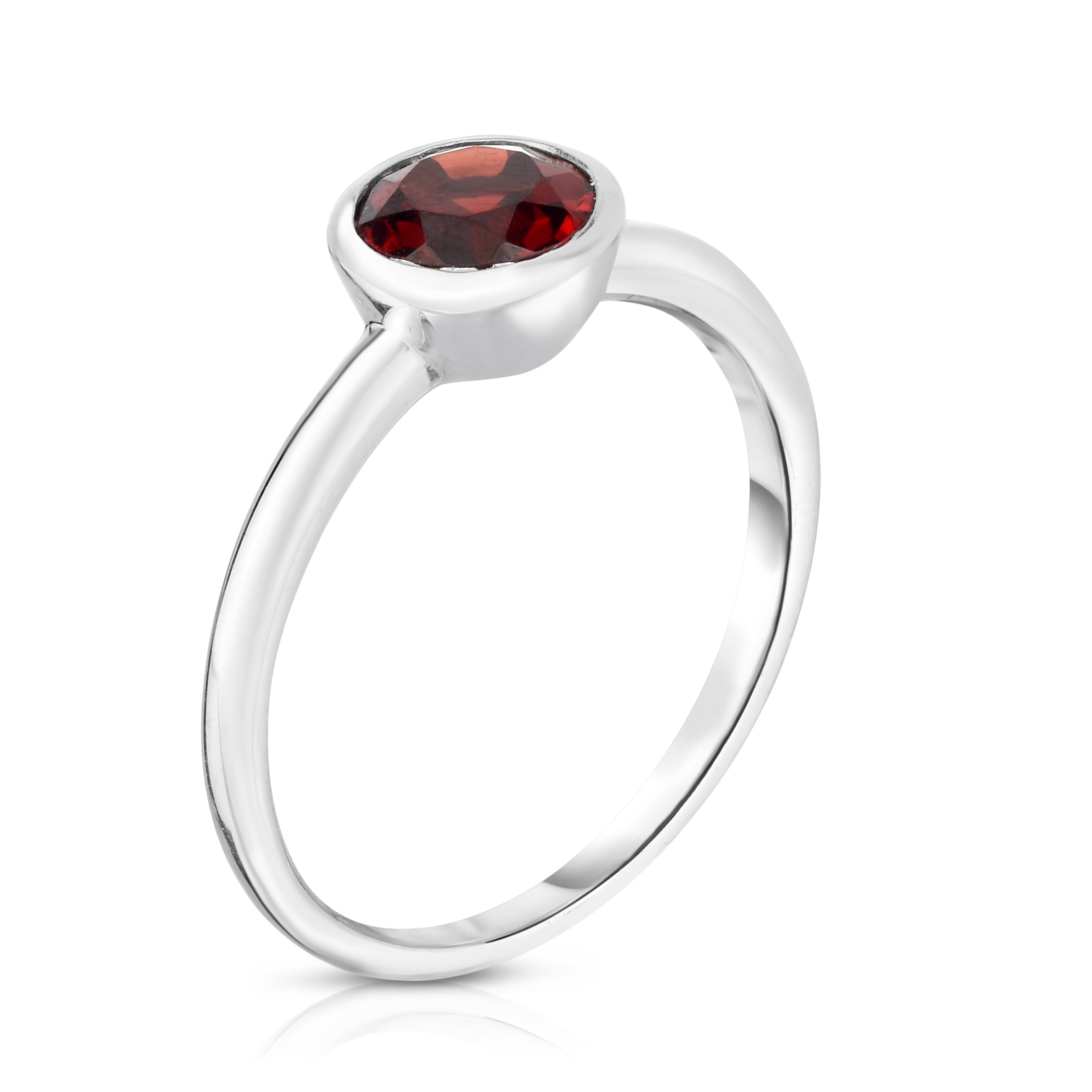 Bezel 0.75Ct Gemstone Ring in 14K White Gold