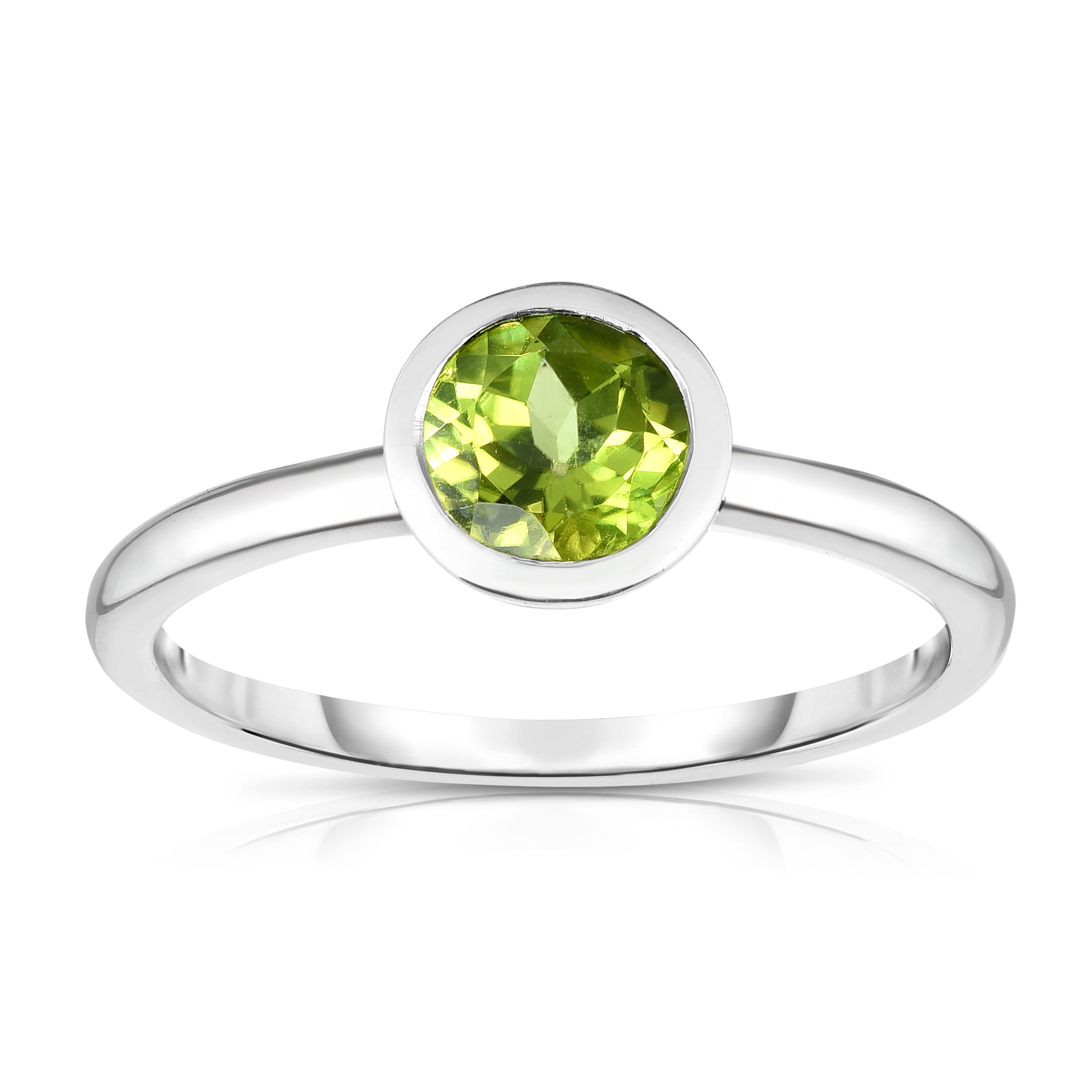 Bezel 0.75Ct Gemstone Ring in 14K White Gold