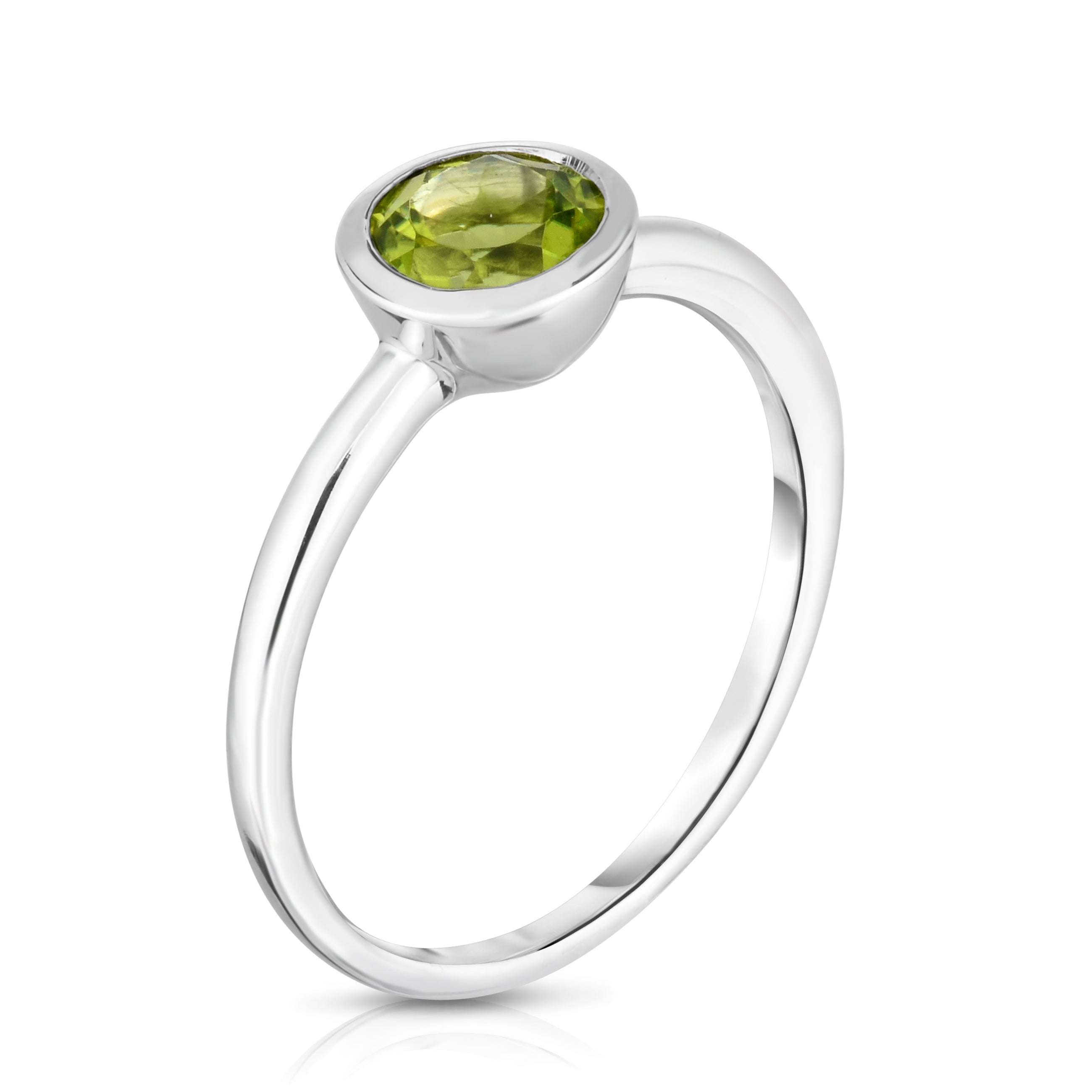 Bezel 0.75Ct Gemstone Ring in 14K White Gold