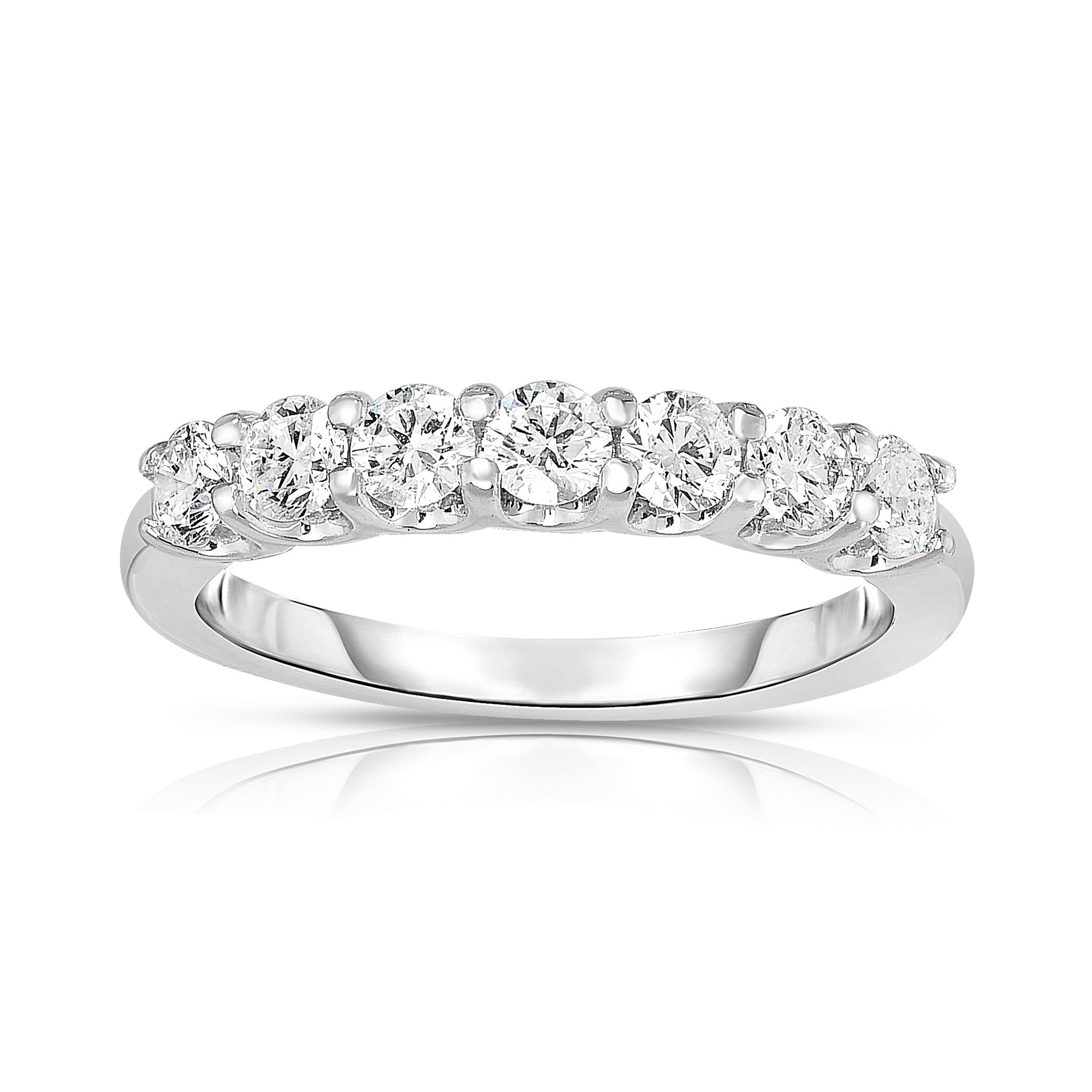 7-Stone 0.75Ct Diamond Ring in 14K White Gold