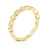 14K Gold Diamond (1/4 Ct, G-H Color, SI2-I1 Clarity) Stackable Milligrain Ring