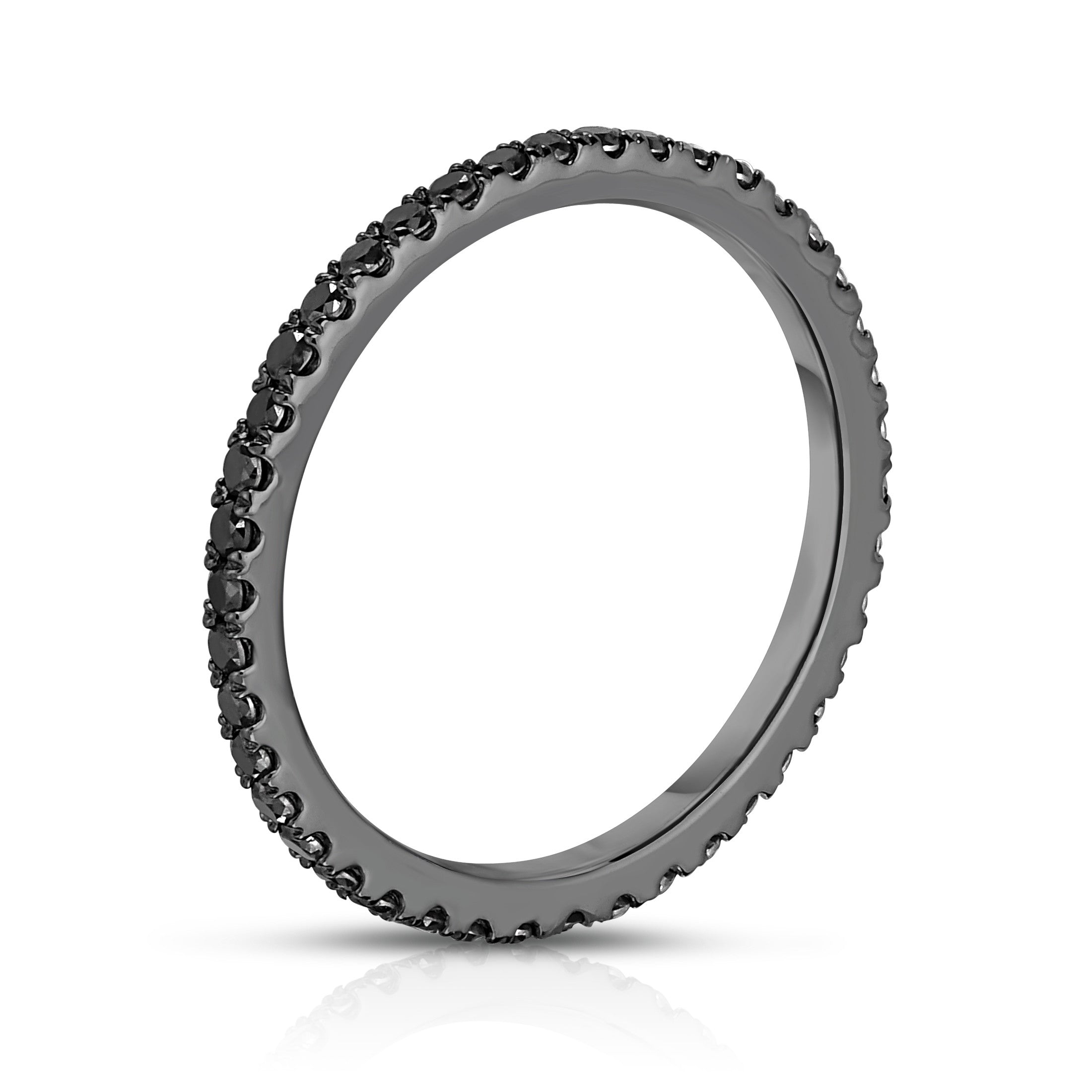 0.45Ct Black Diamond Eternity Wedding Band in 14K White Gold