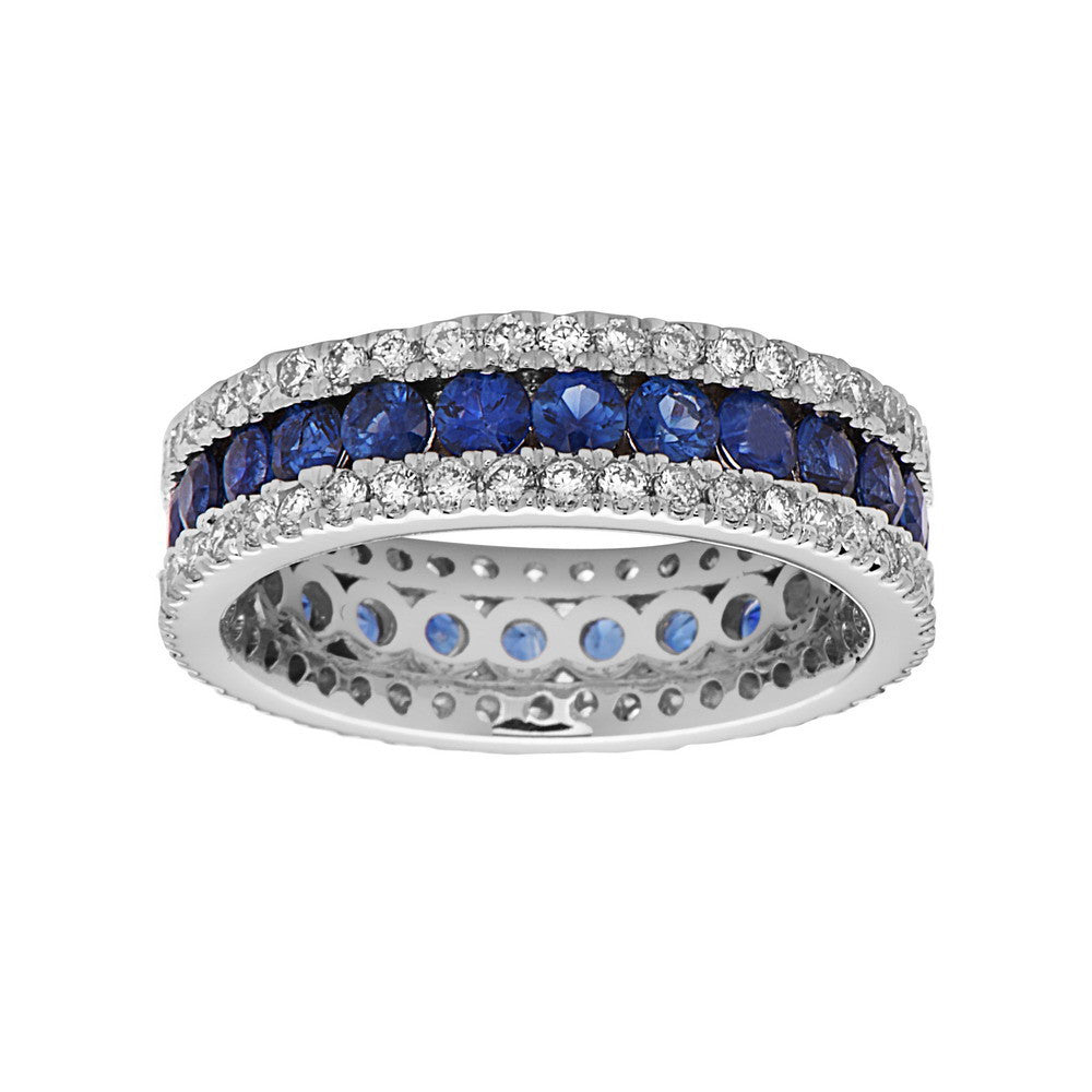 Gemstone & 0.95Ct Diamond Ring in 14K White Gold