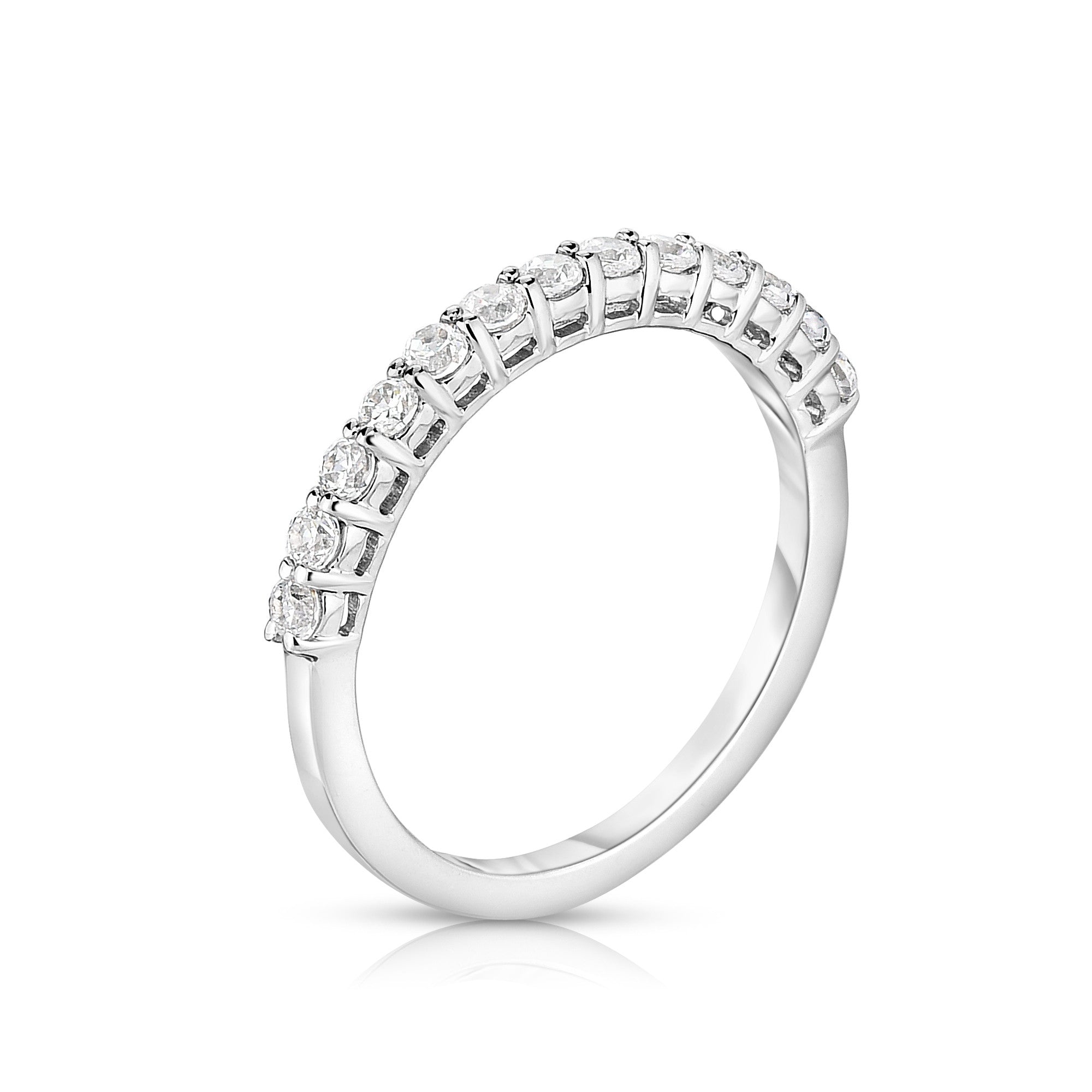 0.40Ct Diamond 13-Stone Wedding Band in 14K White Gold
